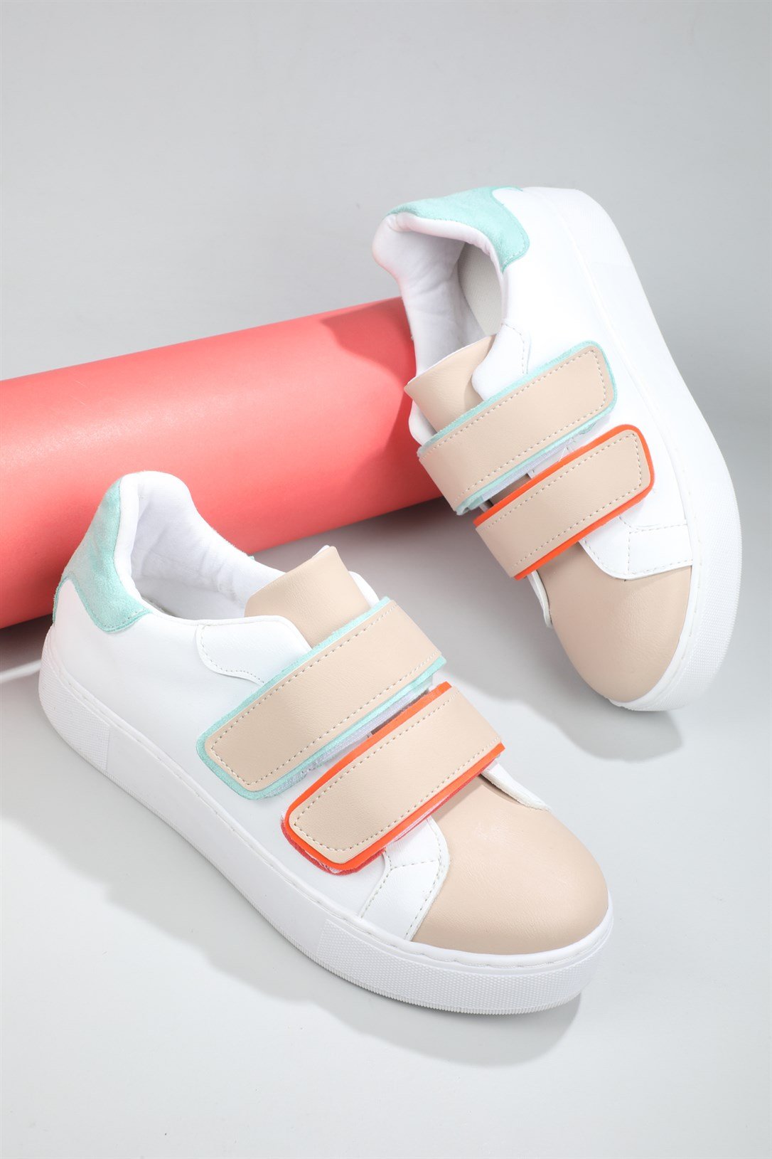 Rahat Cırtlı Kaymaz Taban Byz Nut Mint Yeşil Kadın Spor Ayakkabı LOWCAROLİNE Kadın Sneaker Beınsteps Beinsteps Low Caroline 22K