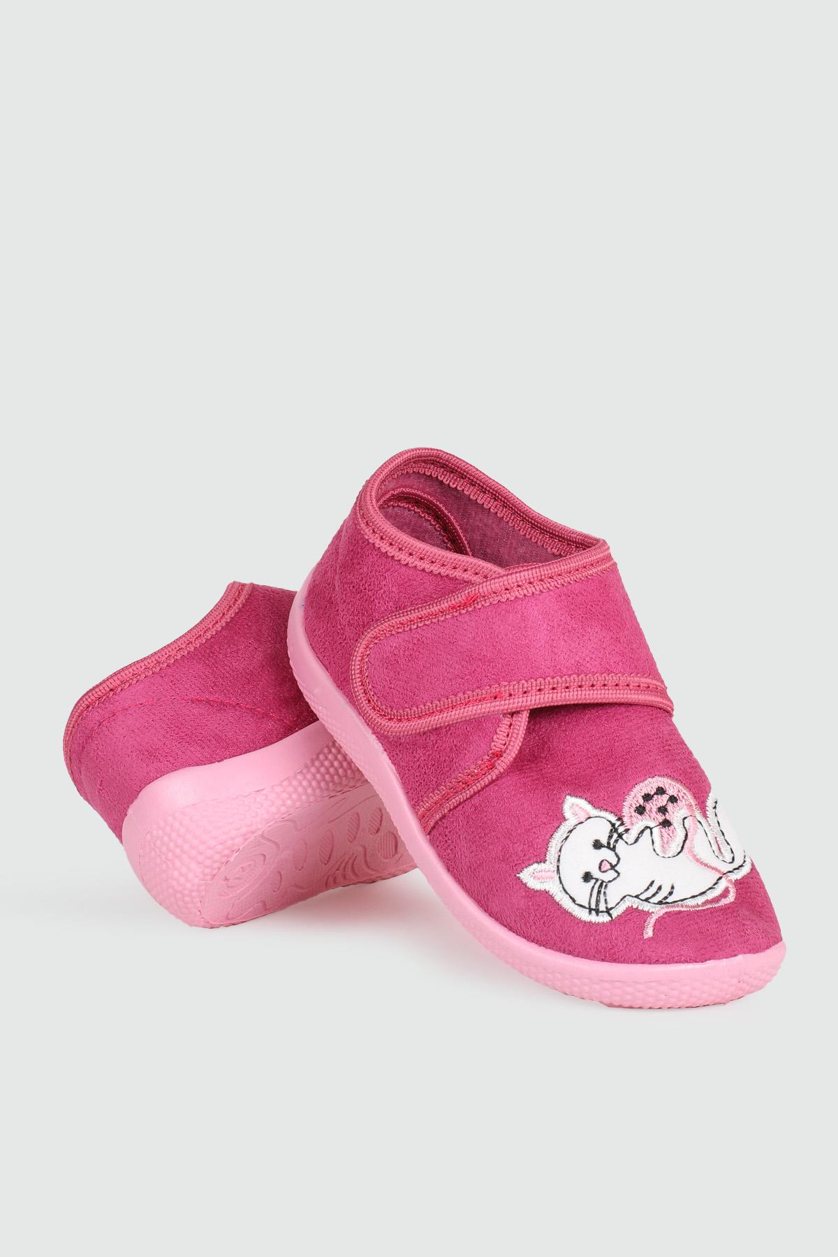 Rahat Cırtlı Kaymaz Taban Fuşya Çocuk Panduf Çocuk Panduf ÇAĞLAR ÇAGLAR KEDİLİ ÇOCUK 24K