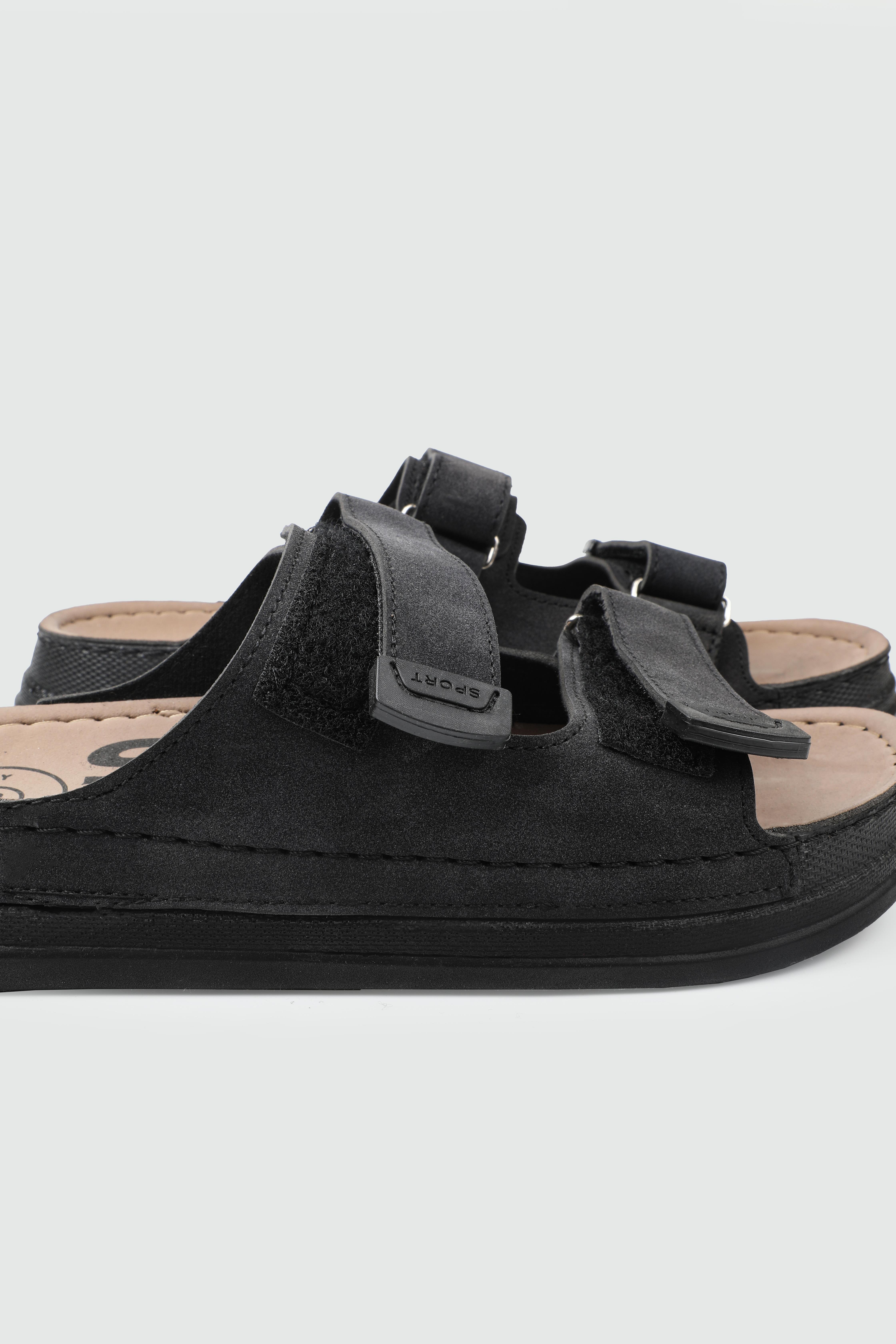 RAHAT GÜNLÜK TERLİK Siyah Nubuk Erkek Terlik SERRA-6000 Erkek Terlik Serra SERRA 25Y-6000 MER TERLİK CIRT