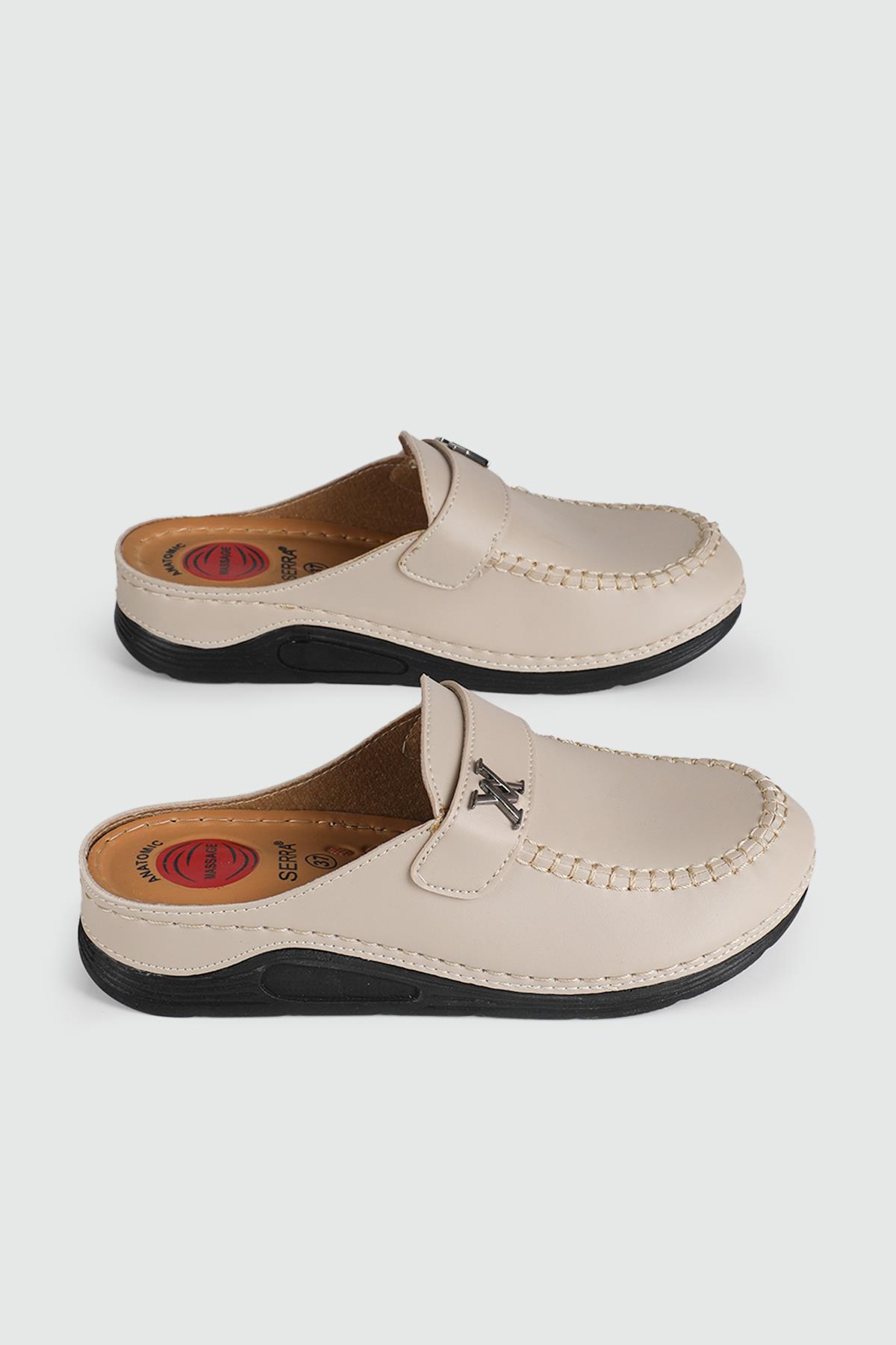 Rahat Kapalı Krem Kadın Terlik 1505 Kadın Günlük Terlik Serra SERRA 1505 ZEN X TOKALI