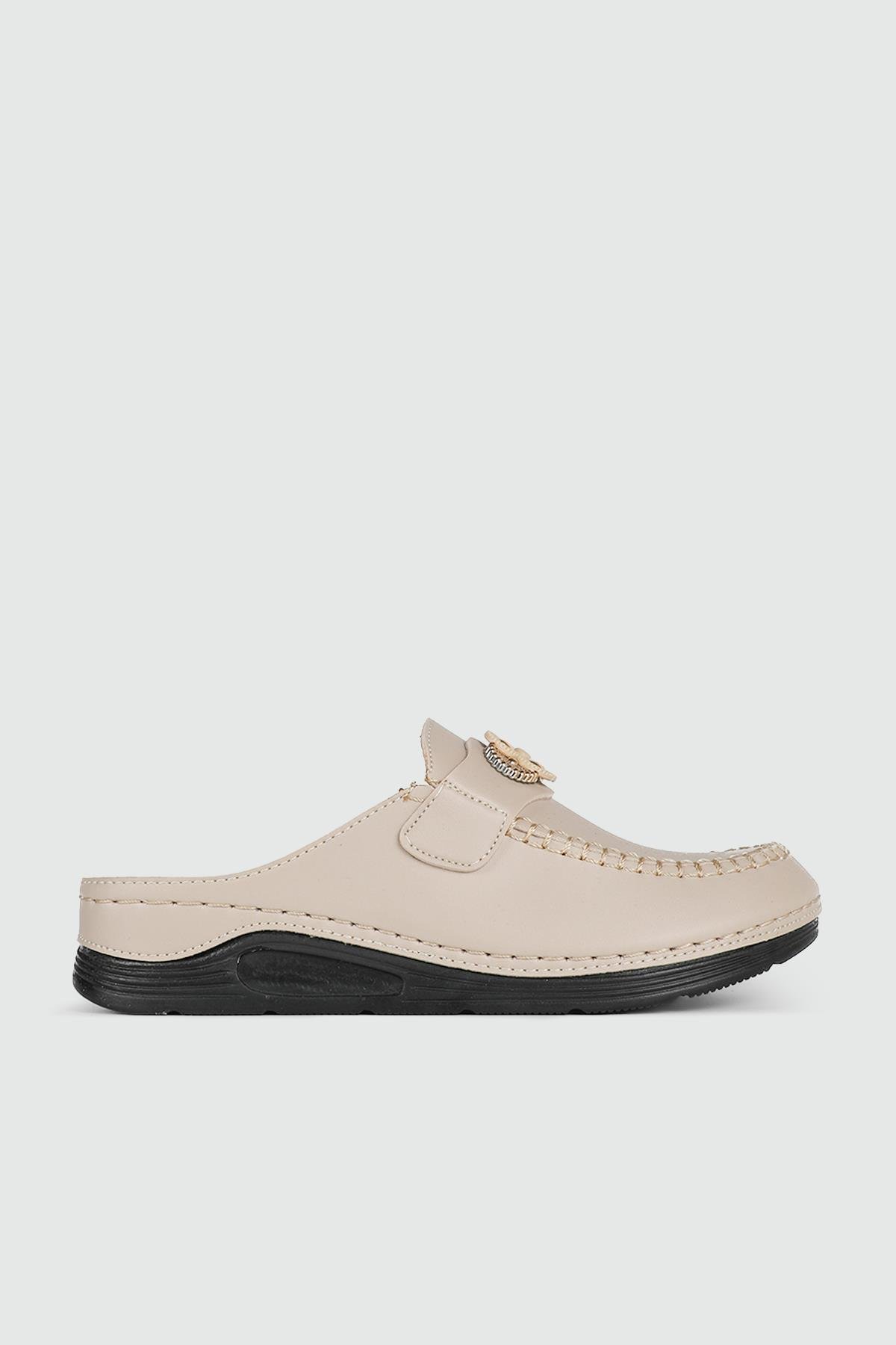 Rahat Kapalı Krem Kadın Terlik 1518 Kadın Günlük Terlik Serra SERRA 1518 KADIN 24K