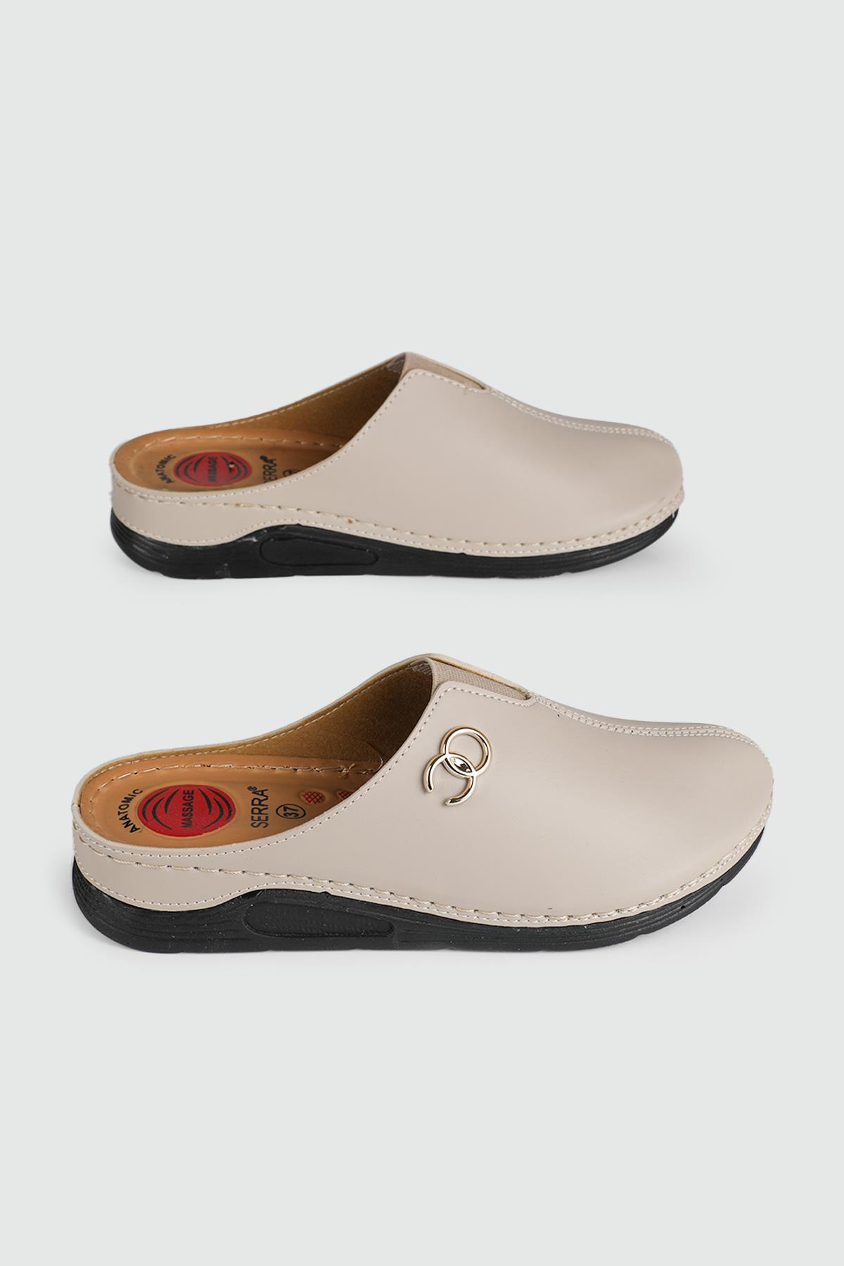 Rahat Kapalı Krem Kadın Terlik 1520 Kadın Günlük Terlik Serra SERRA 1520 KADIN 24K