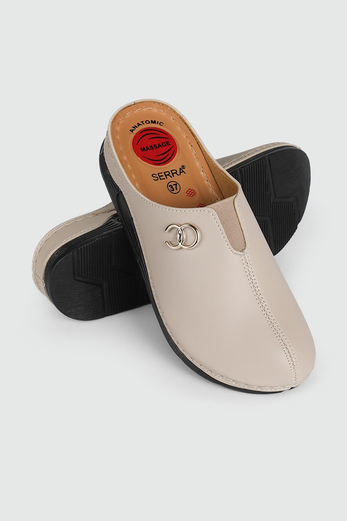 Rahat Kapalı Krem Kadın Terlik 1520 Kadın Günlük Terlik Serra SERRA 1520 KADIN 24K
