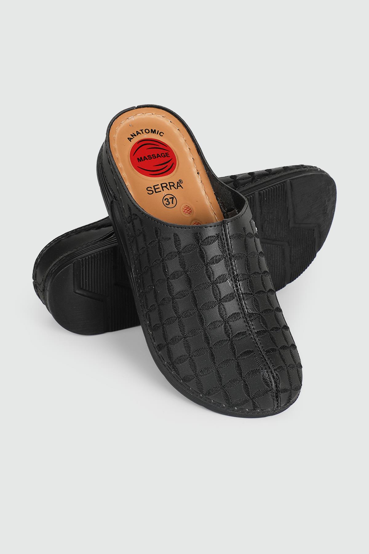 Rahat Kapalı Siyah Kadın Terlik 1400 Kadın Günlük Terlik Serra SERRA 1400 KADIN 24K