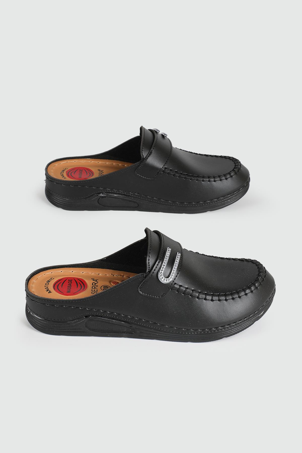 Rahat Kapalı Siyah Kadın Terlik 1517 Kadın Günlük Terlik Serra SERRA 1517 KADIN 24K