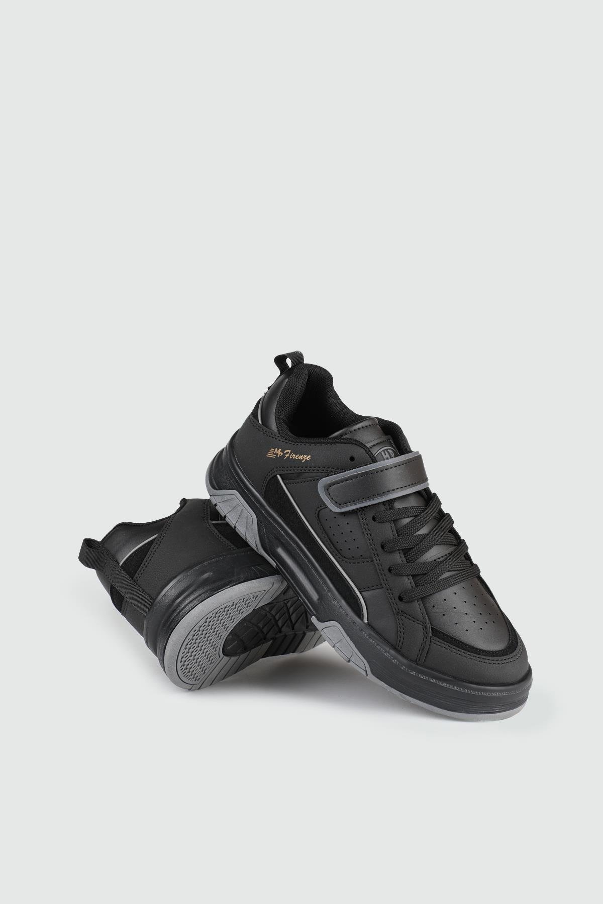 Rahat Nefes Alır Bağcıklı Siyah Kadın Spor Ayakkabı 242-2083 Kadın Günlük Spor Ayakkabı M.P M.P 242-2083 ZEN SPORTS