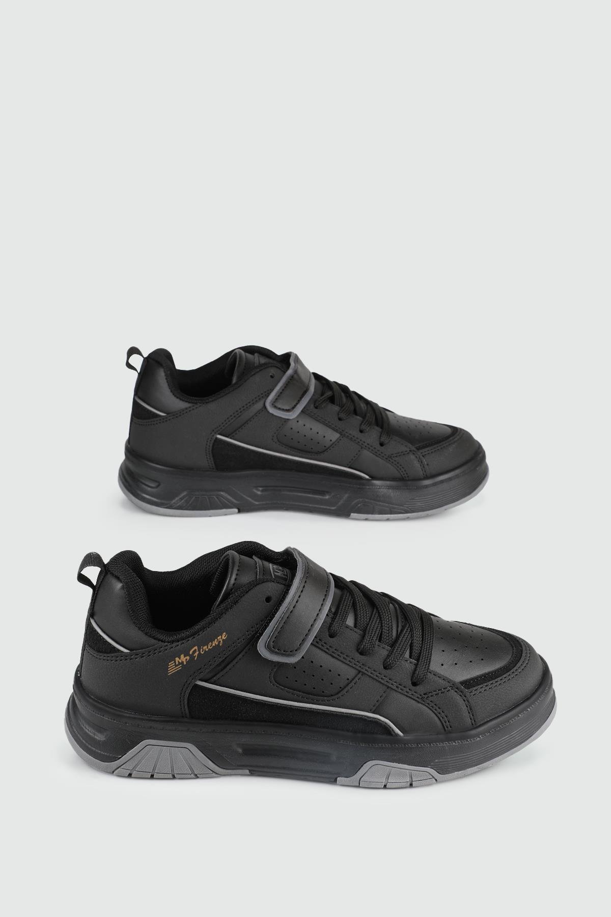 Rahat Nefes Alır Bağcıklı Siyah Kadın Spor Ayakkabı 242-2083 Kadın Günlük Spor Ayakkabı M.P M.P 242-2083 ZEN SPORTS