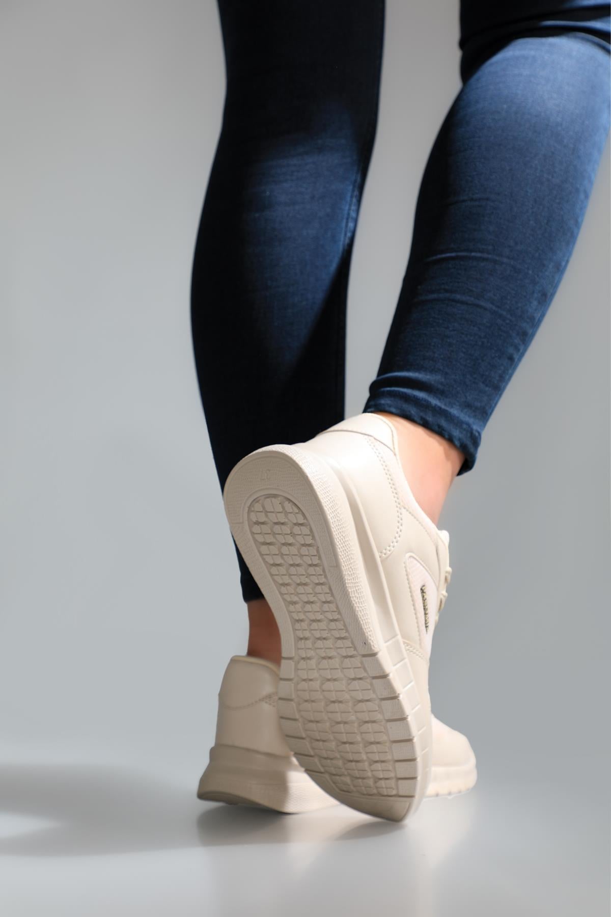 Rahat Nefes Alır Sneakers Bej Kadın Spor Ayakkabı 011 Kadın Günlük Spor Ayakkabı PASOMIA PASOMİA 011 ZEN ANORAK