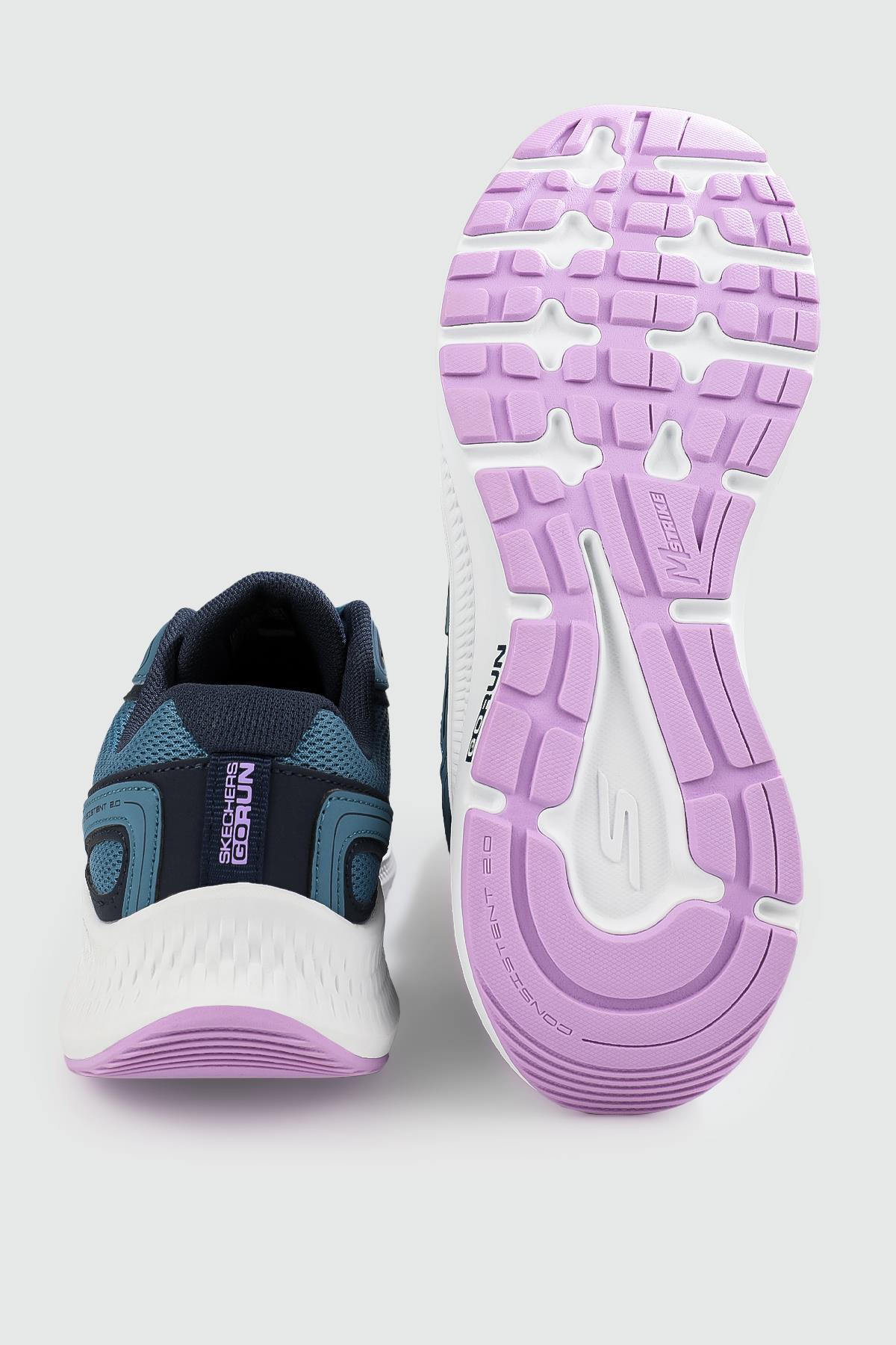 Rahat Taban Bağcıklı Mavi/Mor Kadın Spor Ayakkabı 128606 BLPR Kadın Günlük Spor Ayakkabı Skechers SKECHERS 128606 BLPR