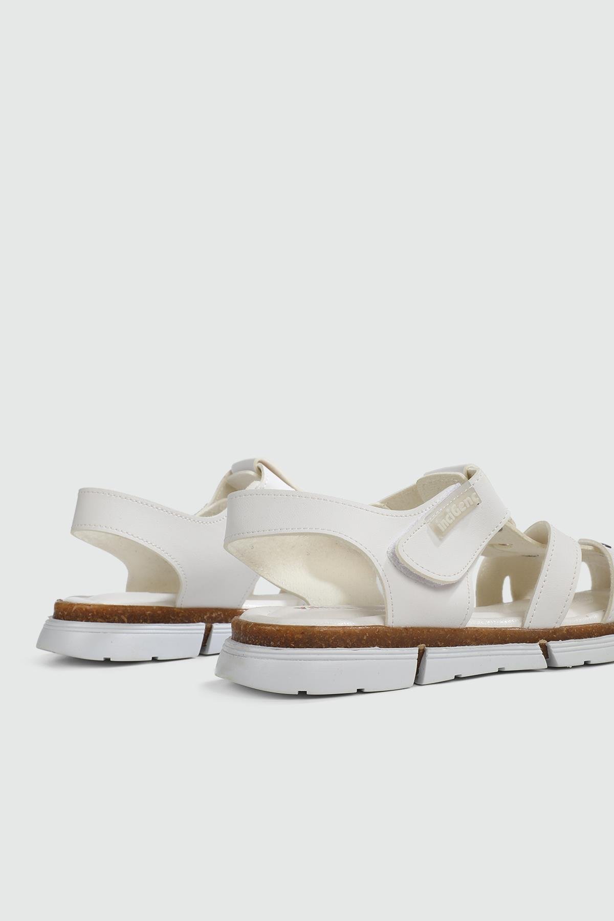 Rahat Taban Düz Beyaz Çocuk Sandalet 606 Çocuk Sandalet Yıldız YILDIZ BEBE 607 23y