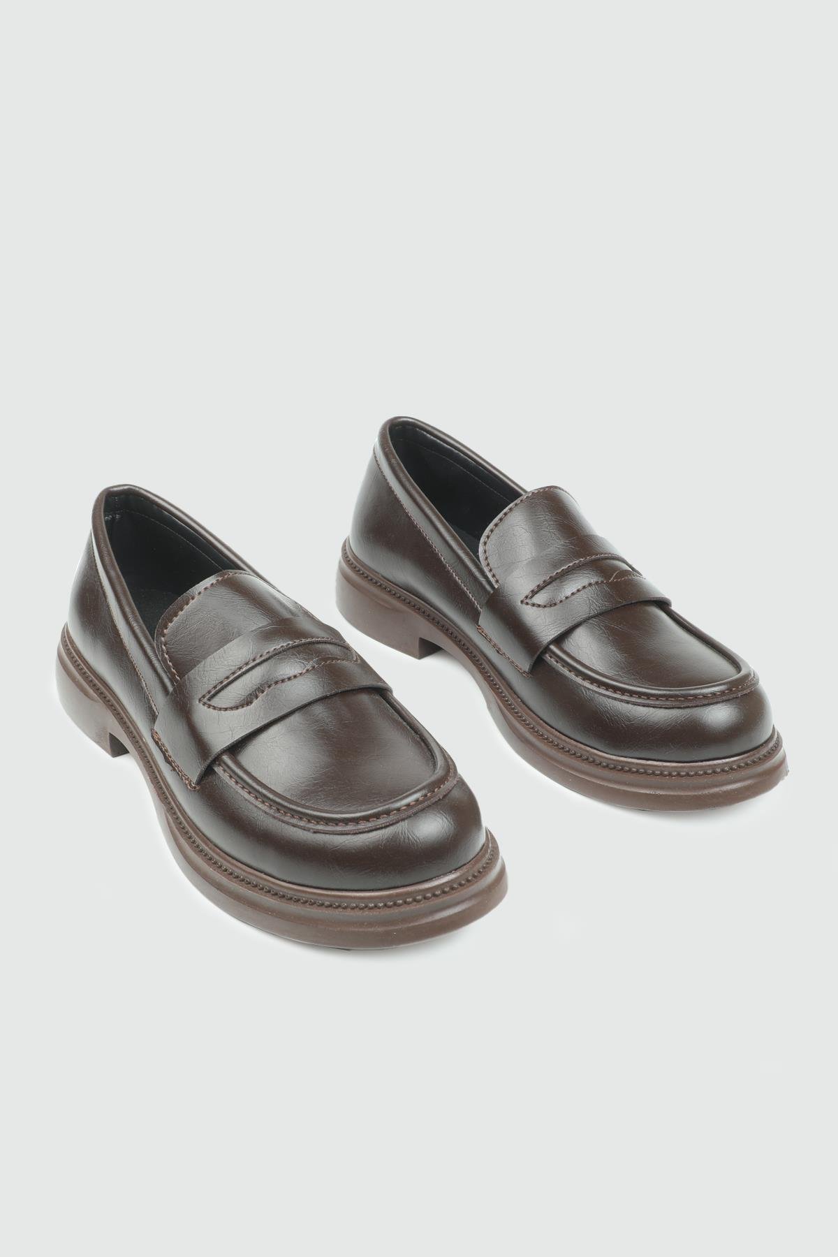 Rahat Taban Düz Kahve Kadın Ayakkabı 800 Kadın Babet MyBella MY BELLA DV-2530 KADIN 25K