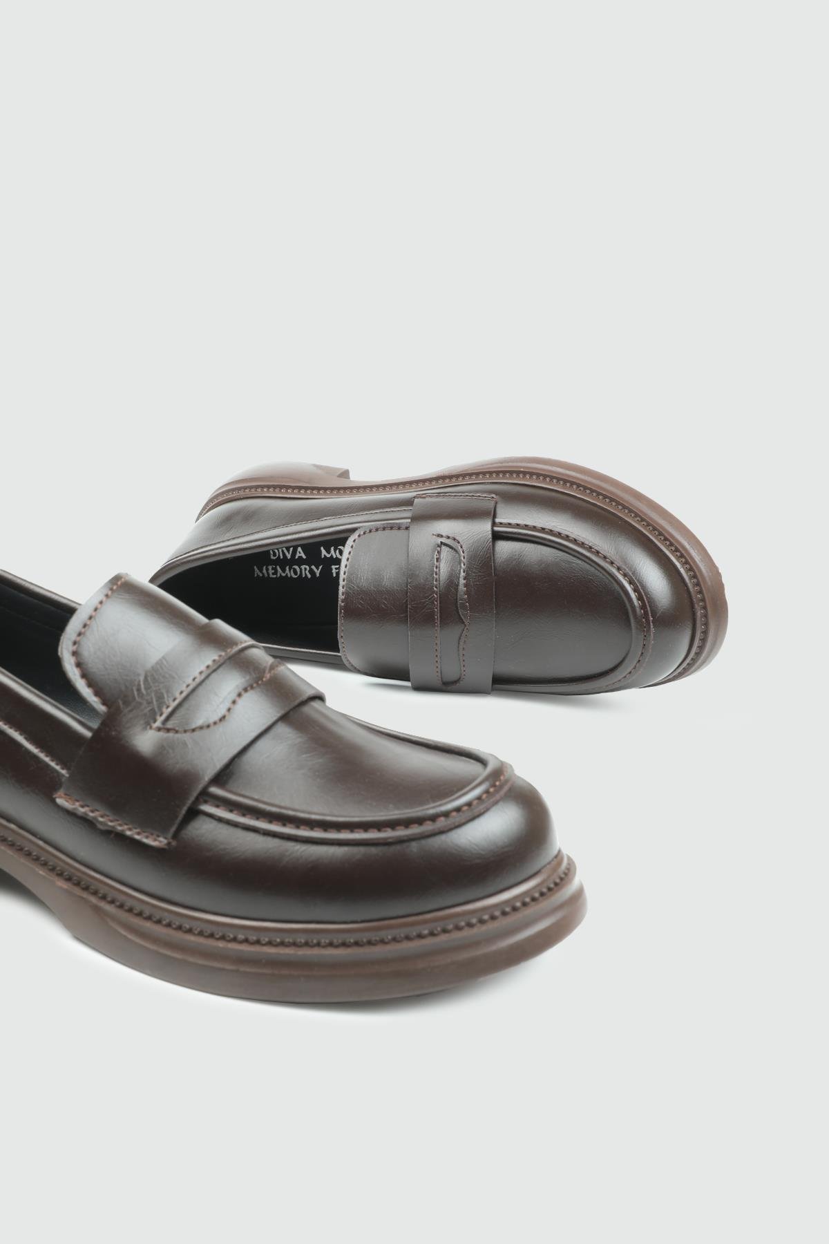 Rahat Taban Düz Kahve Kadın Ayakkabı 800 Kadın Babet MyBella MY BELLA DV-2530 KADIN 25K