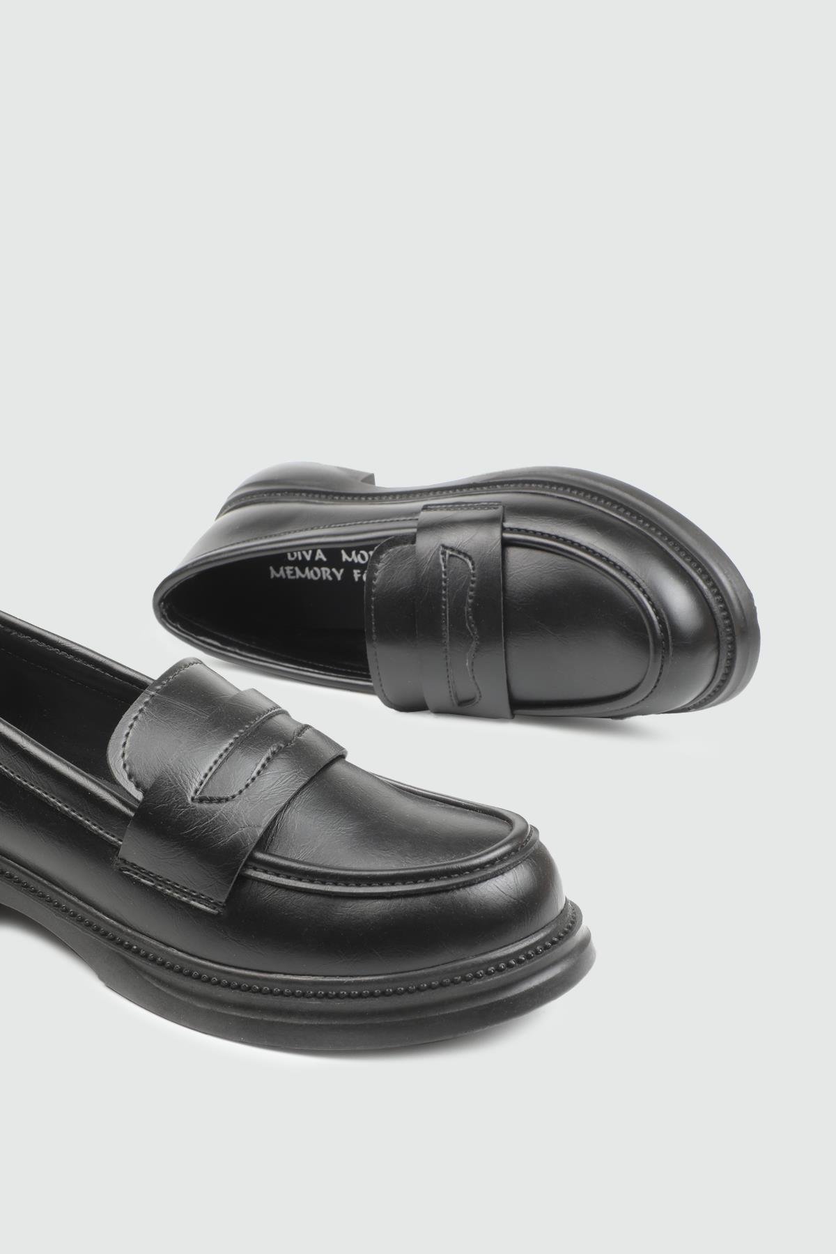 Rahat Taban Düz Siyah Kadın Ayakkabı 800 Kadın Babet MyBella MY BELLA DV-2530 KADIN 25K