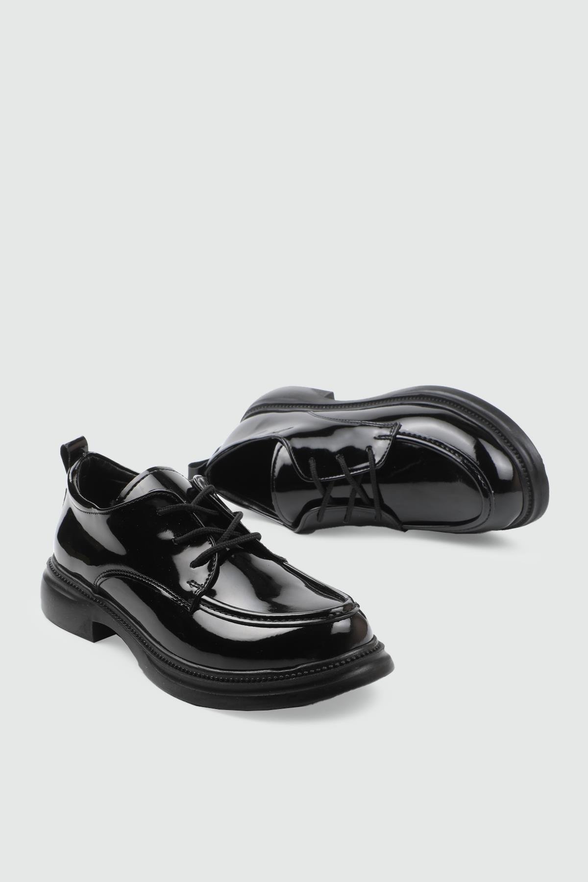 Rahat Taban Düz Siyah Rugan Kadın Ayakkabı 800 Kadın Babet MyBella MY BELLA DV-2550 KADIN 25K