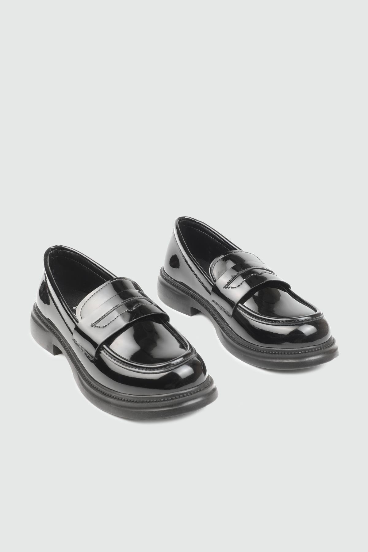 Rahat Taban Düz Siyah Rugan Kadın Ayakkabı 800 Kadın Babet MyBella MY BELLA DV-2530 KADIN 25K