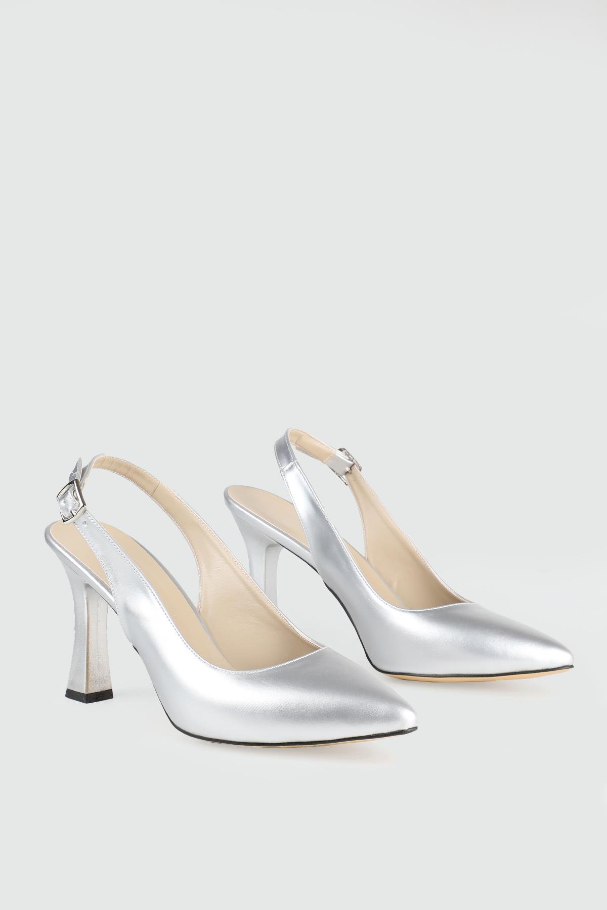 Rahat Taşlı Gümüş Kadın Ayakkabı TM-0521 Kadın Alçak Topuklu MyBella My Bella TM-175 24y