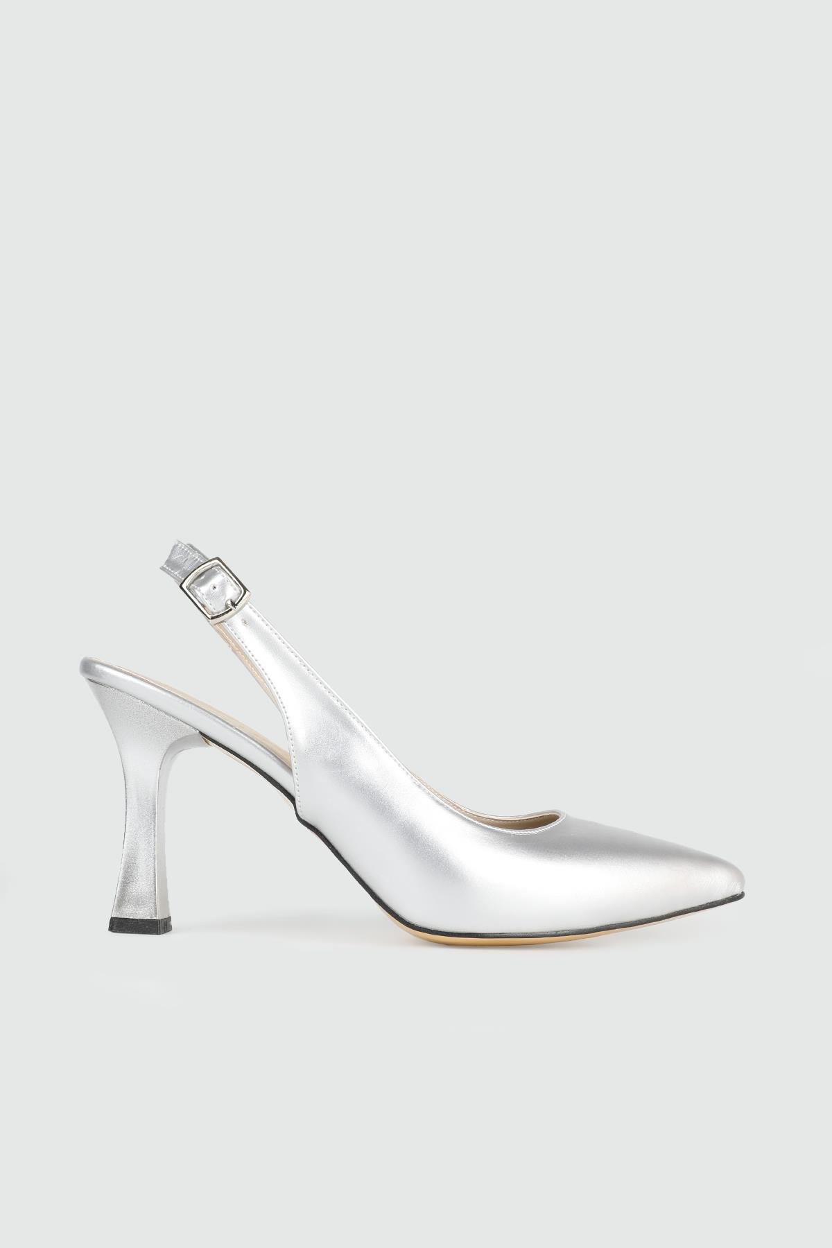 Rahat Taşlı Gümüş Kadın Ayakkabı TM-0521 Kadın Alçak Topuklu MyBella My Bella TM-175 24y