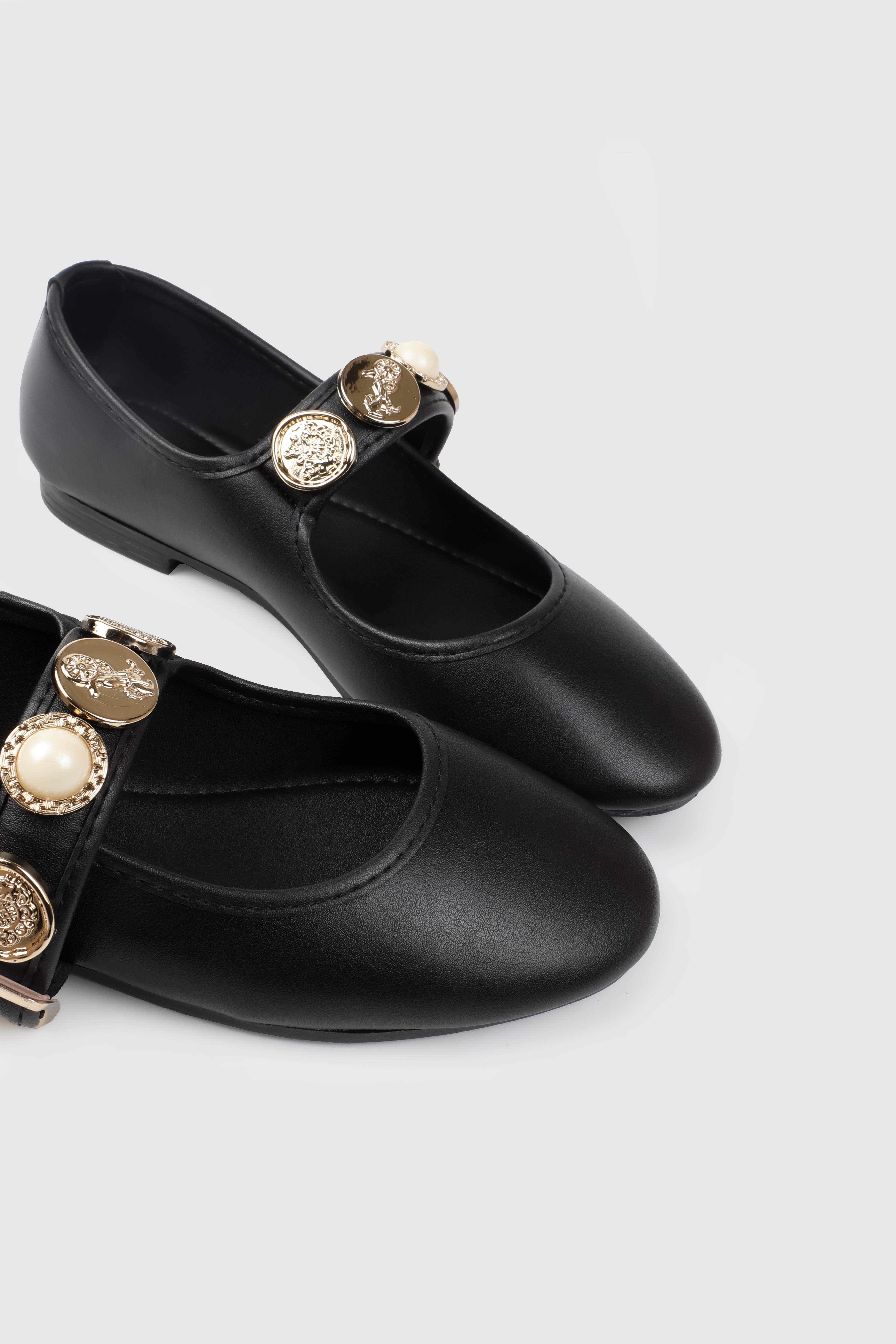 Rozetli Günlük Rahat Siyah Babet SDY-116-300 Kadın Babet MyBella My Bella SDY-116-300 Kadın 25Y