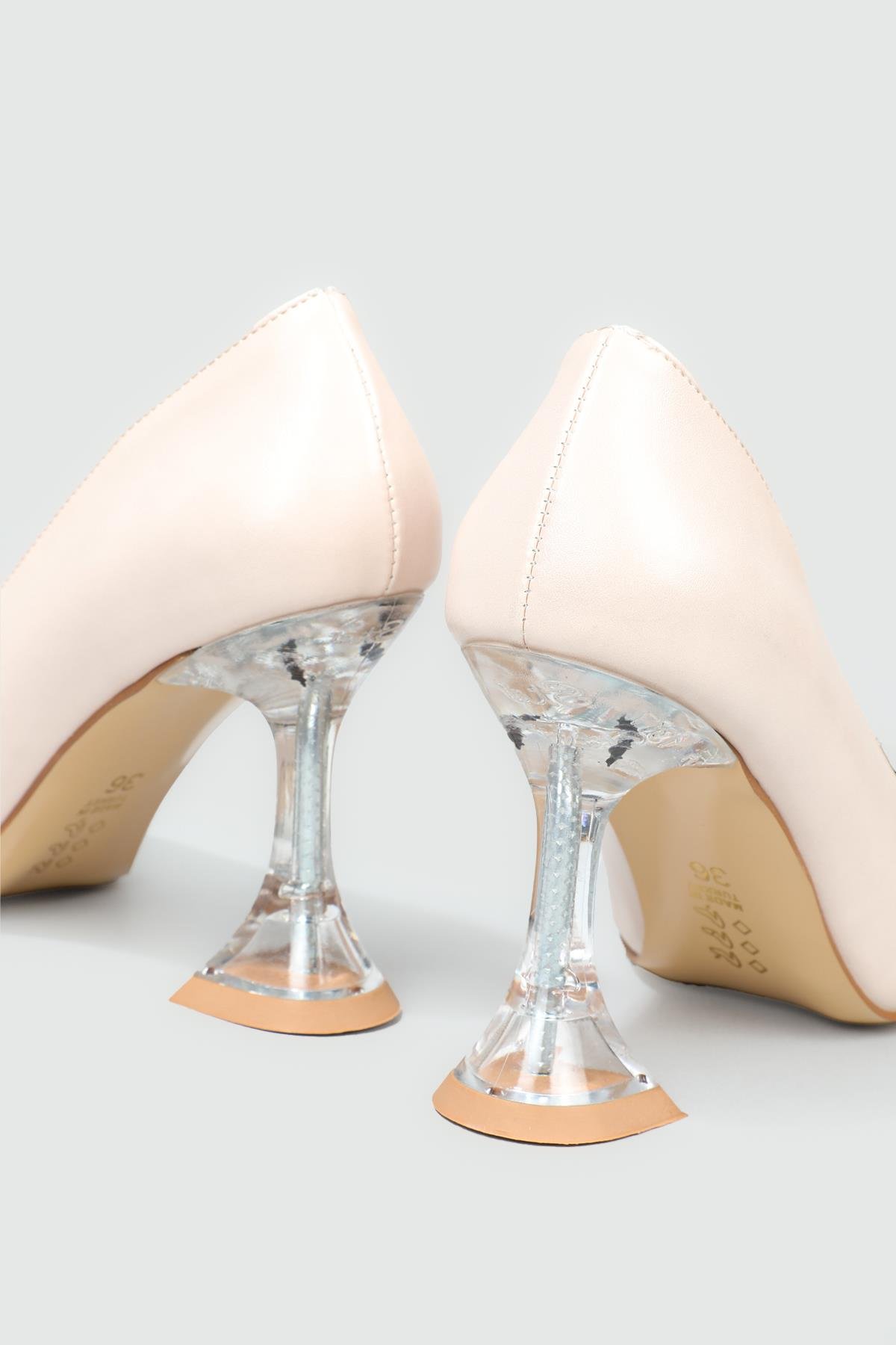 Şeffaf 9 cm Topuk Tokalı Bej Kadın Ayakkabı EM-503 Kadın Stiletto Carla Bella MY BELLA EM-503 Kadın 22Y