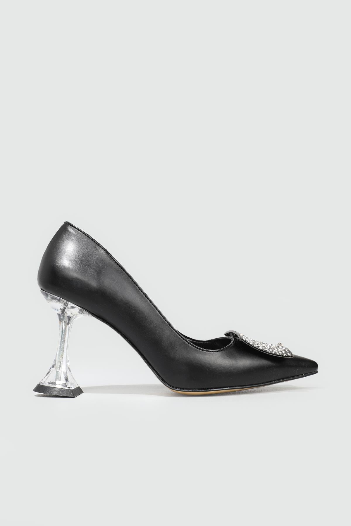 Şeffaf 9 cm Topuk Tokalı Siyah Kadın Ayakkabı EM-503 Kadın Stiletto Carla Bella MY BELLA EM-503 Kadın 22Y