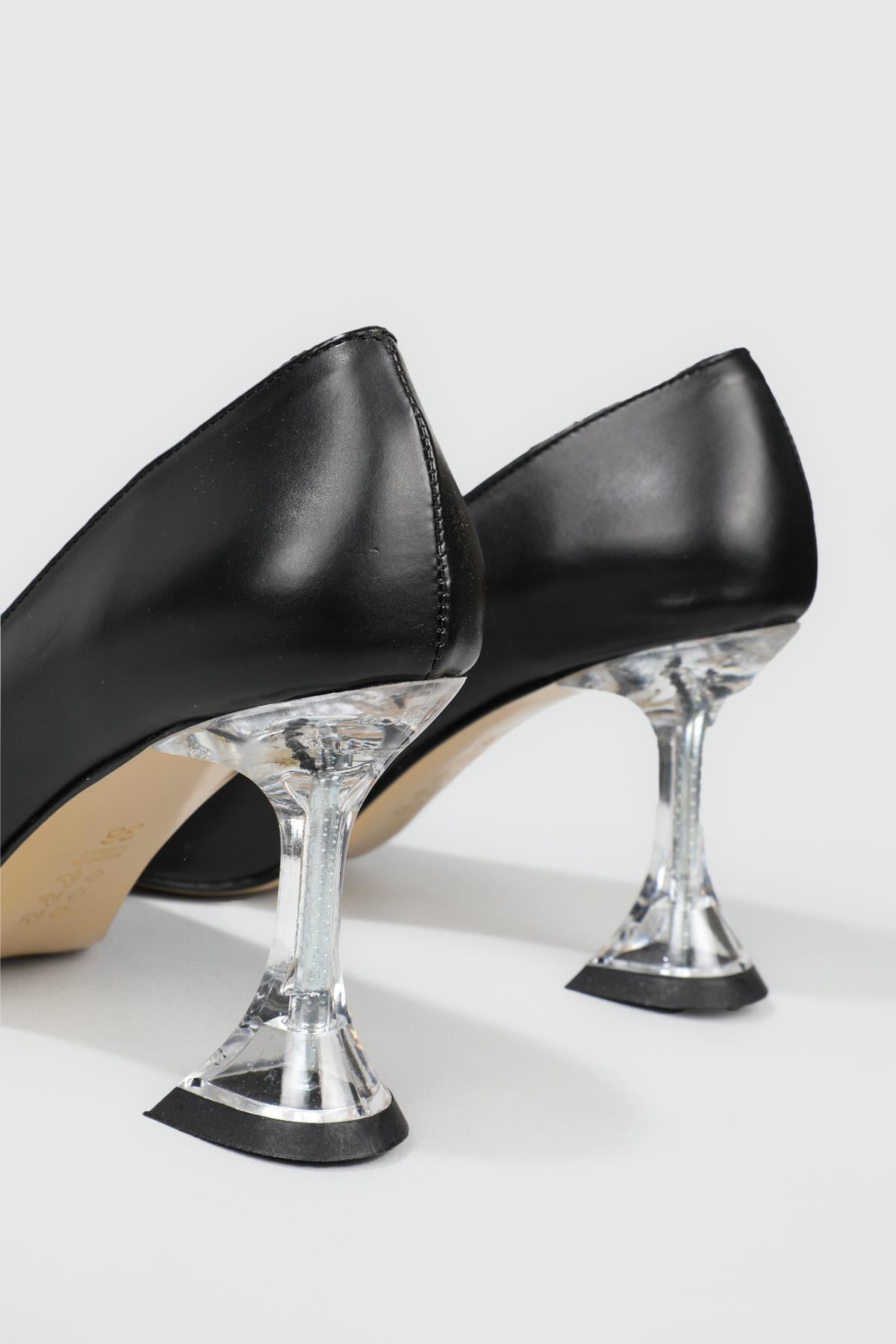 Şeffaf 9 cm Topuk Tokalı Siyah Kadın Ayakkabı EM-503 Kadın Stiletto Carla Bella MY BELLA EM-503 Kadın 22Y