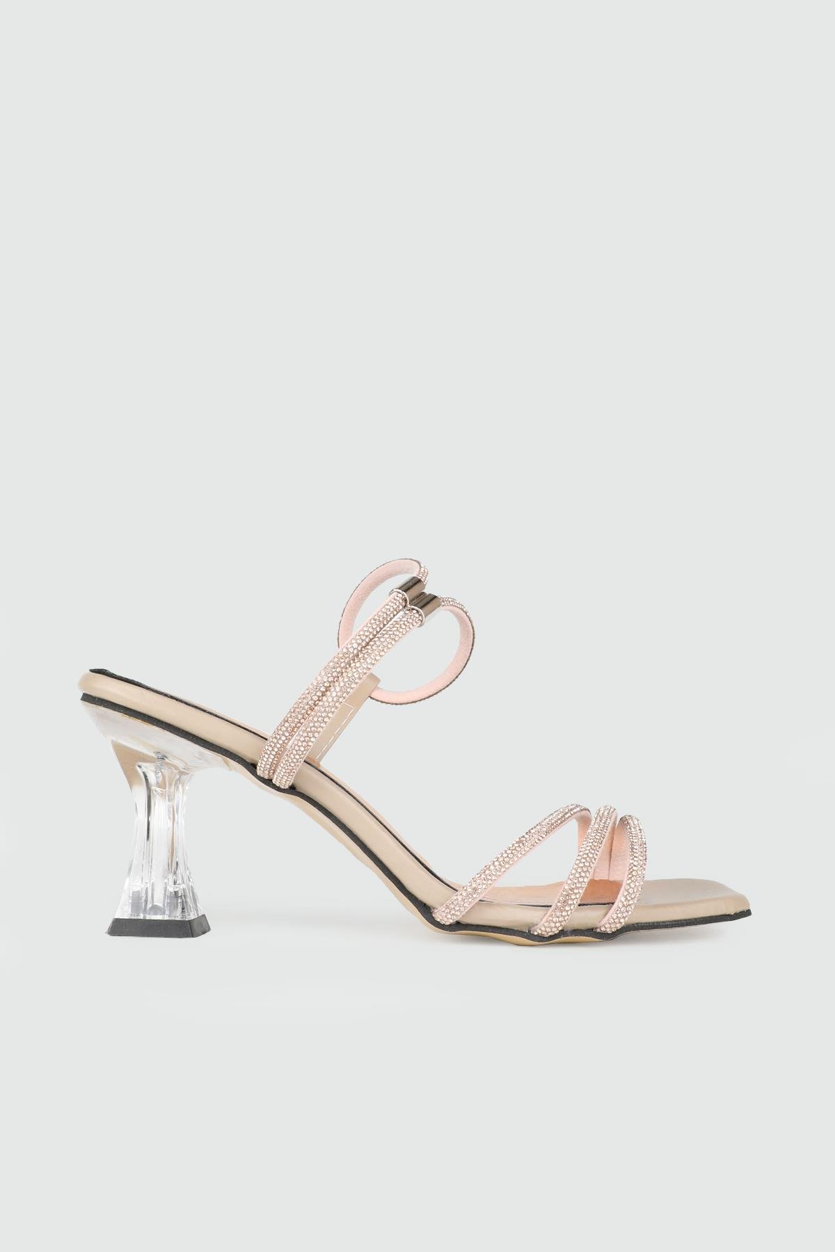 Şeffaf Topuklu Taşlı Nut Kadın Ayakkabı MS-SK-02 Kadın Abiye/Gece Carla Bella My Bella MS-SK-02 Kadın 25Y