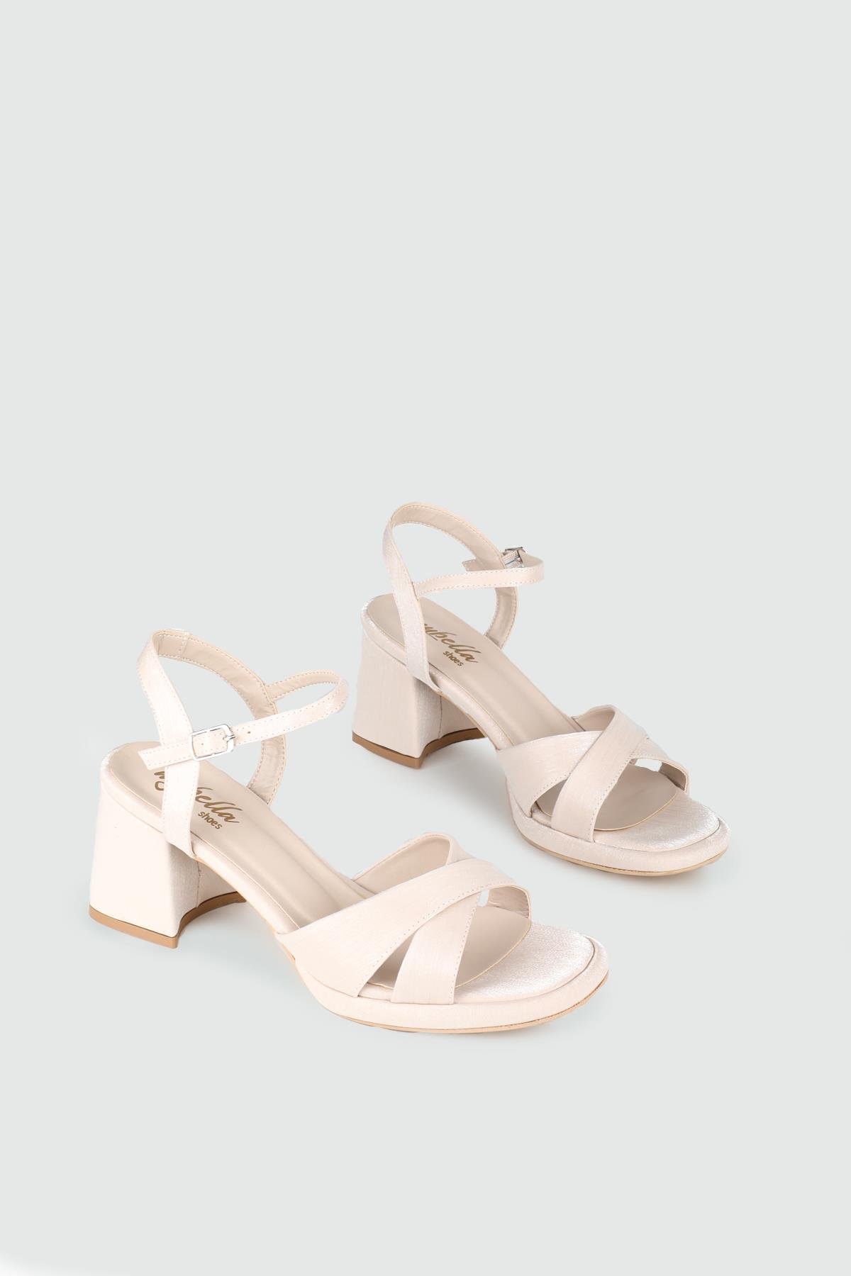 Simli Abiye Ten Saten Kadın Ayakkabı ERB-405 Kadın Yüksek Topuklu MyBella My Bella ERB-405 Kadın 25Y