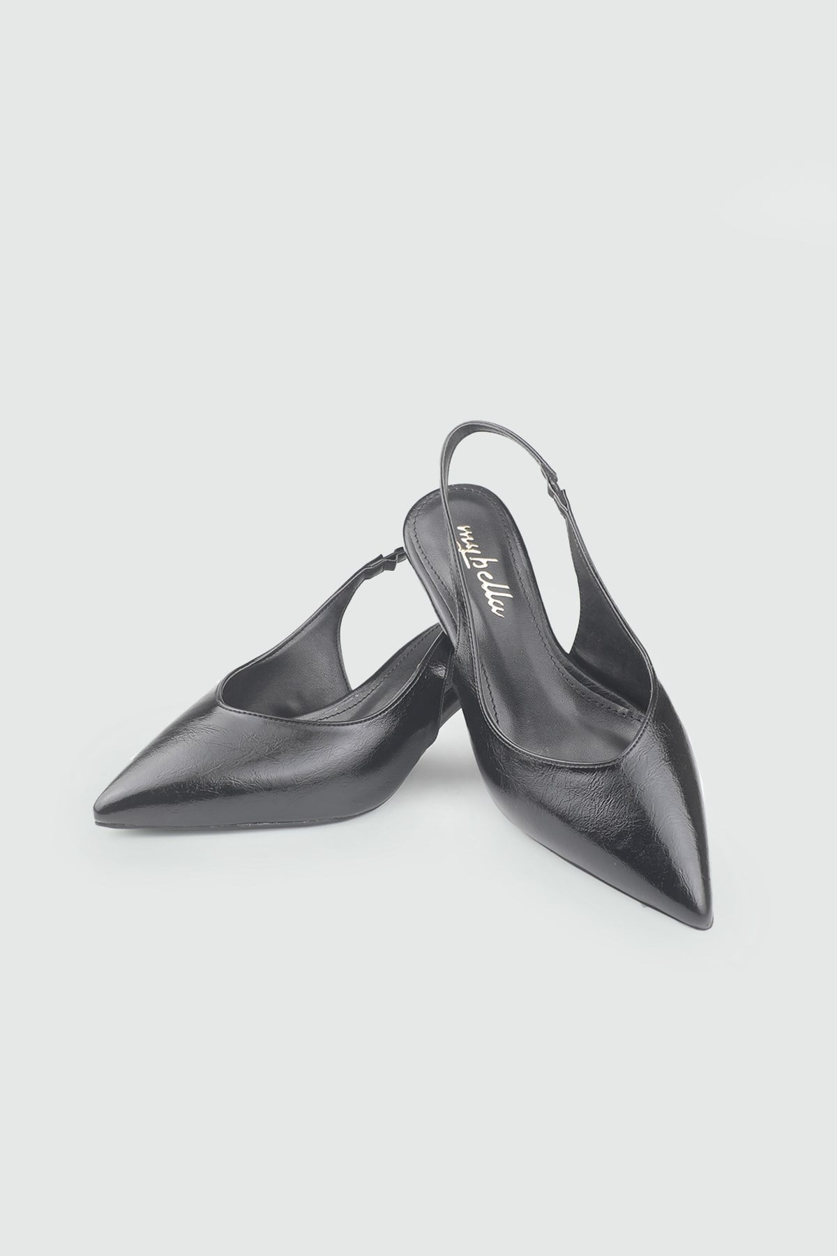 Sivri Burun Alçak Topuklu Siyah Rustik Stiletto My Bella HM-308 Kadın Alçak Topuklu MyBella My Bella HM-308 Kadın 26Y