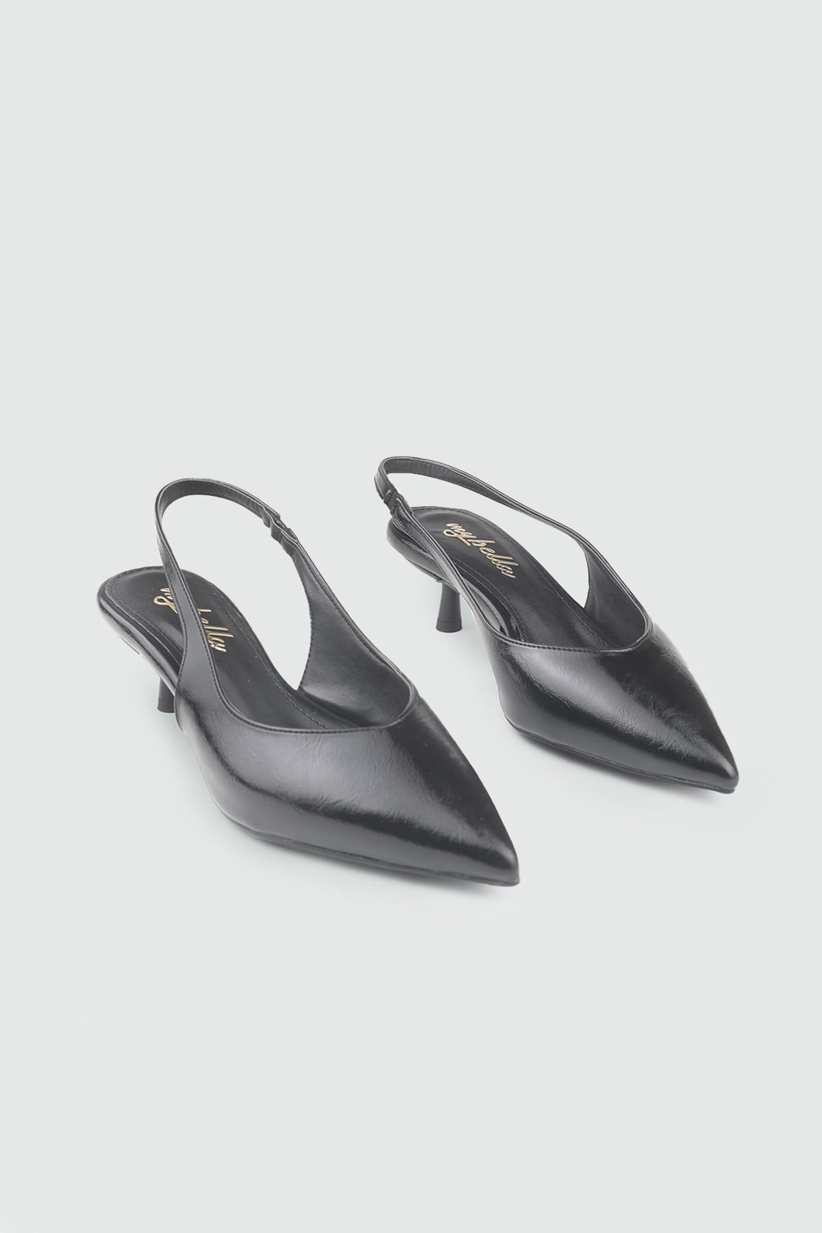 Sivri Burun Alçak Topuklu Siyah Rustik Stiletto My Bella HM-308 Kadın Alçak Topuklu MyBella My Bella HM-308 Kadın 26Y
