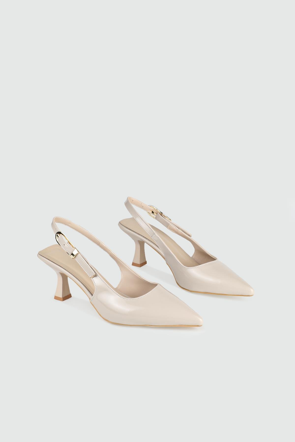 Sivri Burun Alçak Topuklu Stiletto Ten Rugan Kadın Topuklu Ayakkabı TU-711 Kadın Alçak Topuklu MyBella My Bella TU-711 Kadın 25Y