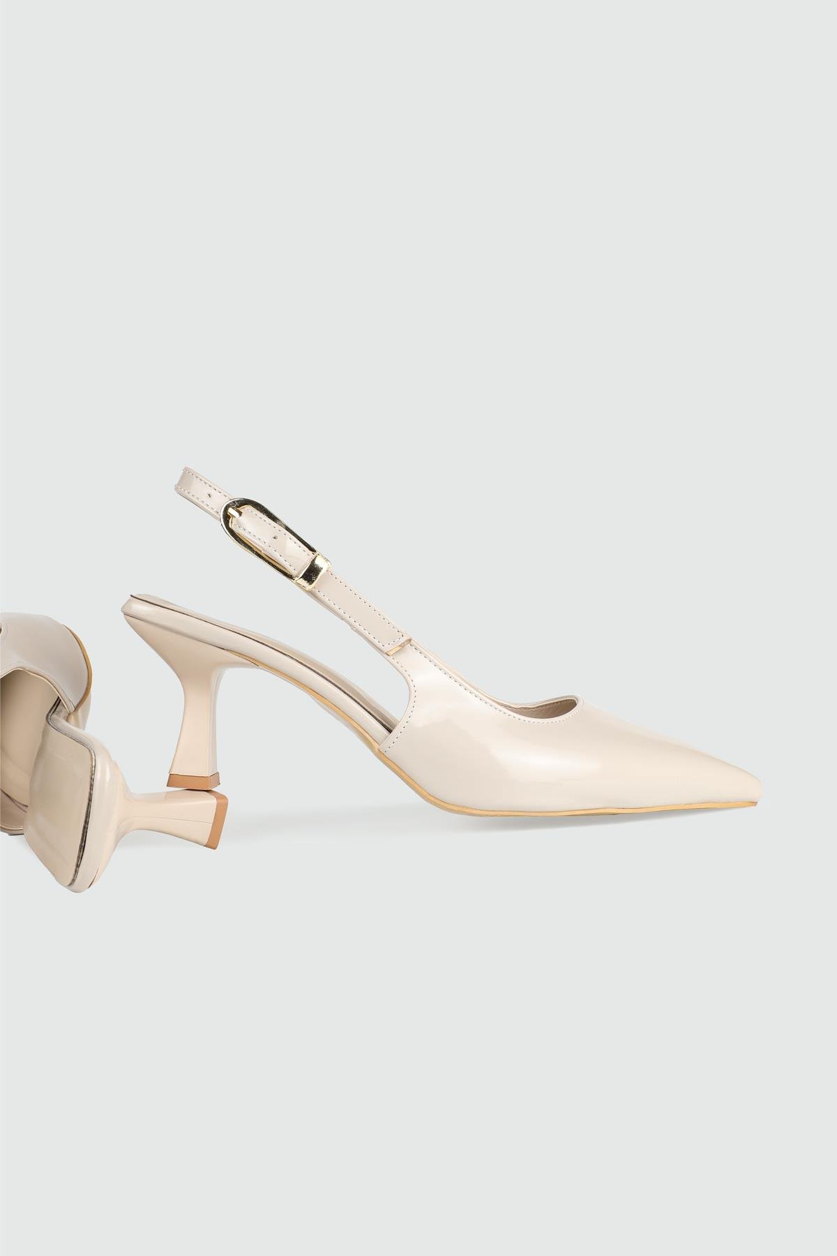 Sivri Burun Alçak Topuklu Stiletto Ten Rugan Kadın Topuklu Ayakkabı TU-711 Kadın Alçak Topuklu MyBella My Bella TU-711 Kadın 25Y