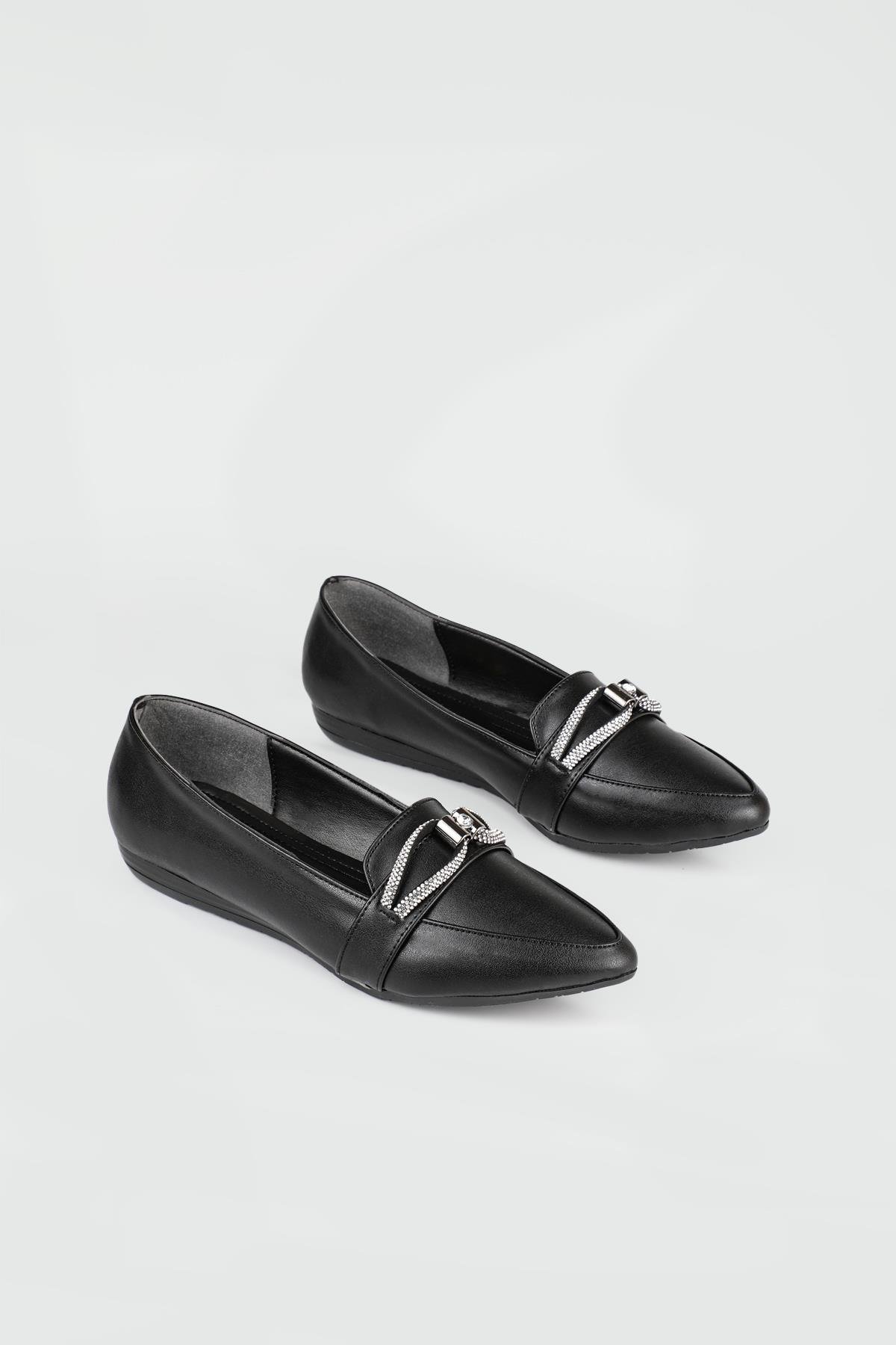 Sivri Burun Arkası Açık Fiyonklu Siyah Kadın Ayakkabı ŞM-2010 Kadın Babet Carla Bella My Bella ŞM-2010 Kadın 25Y