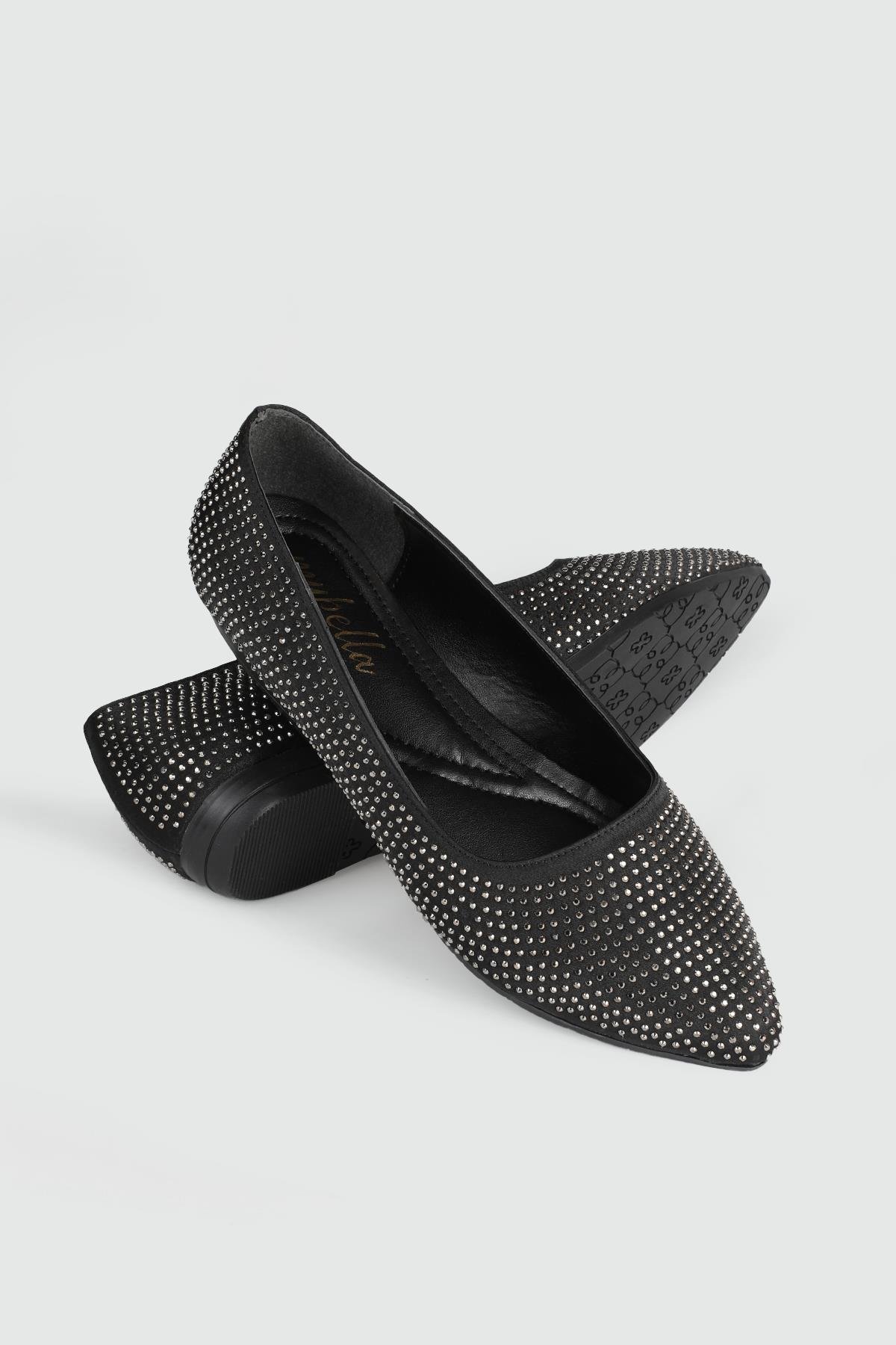 Sivri Burun Arkası Açık Fiyonklu Siyah Kadın Ayakkabı ŞM-225 Kadın Babet Carla Bella My Bella ŞM-1060 Kadın 25Y