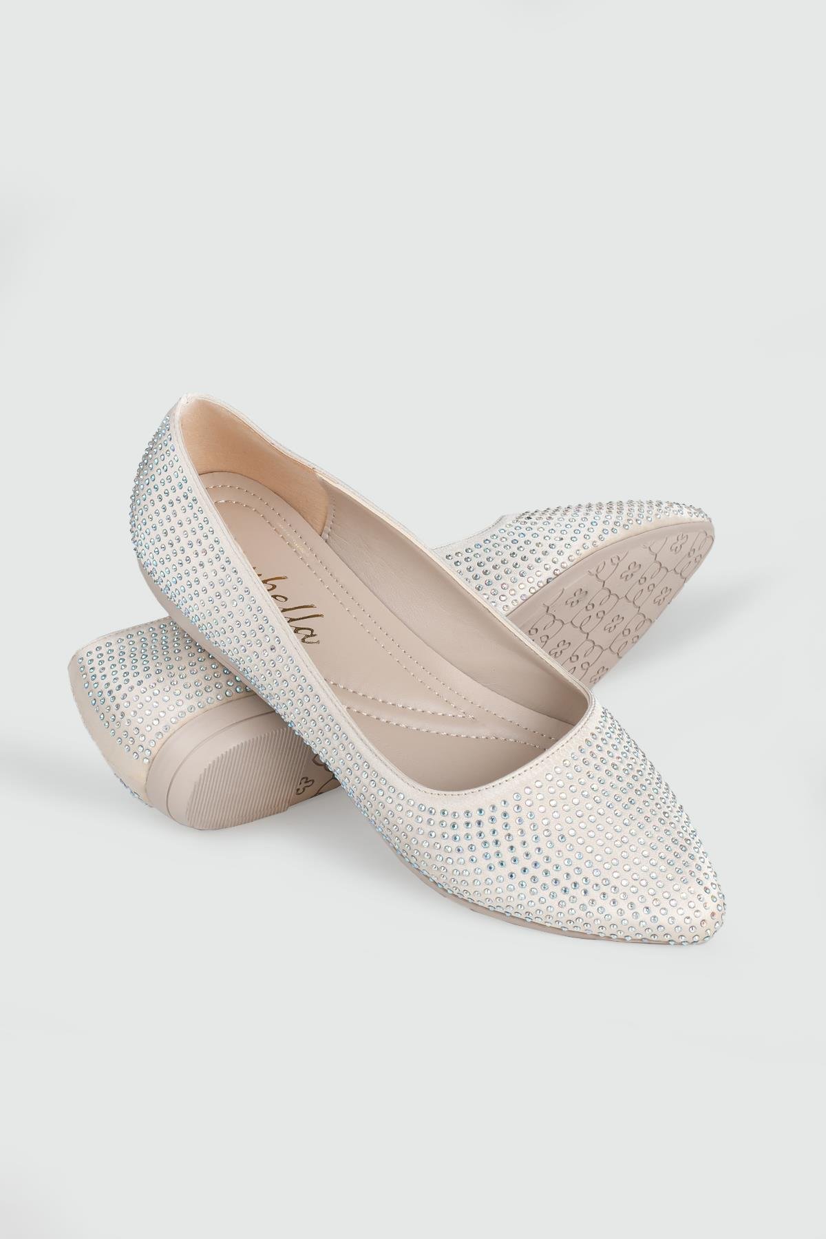 Sivri Burun Arkası Açık Fiyonklu Ten Kadın Ayakkabı ŞM-225 Kadın Babet Carla Bella My Bella ŞM-1060 Kadın 25Y