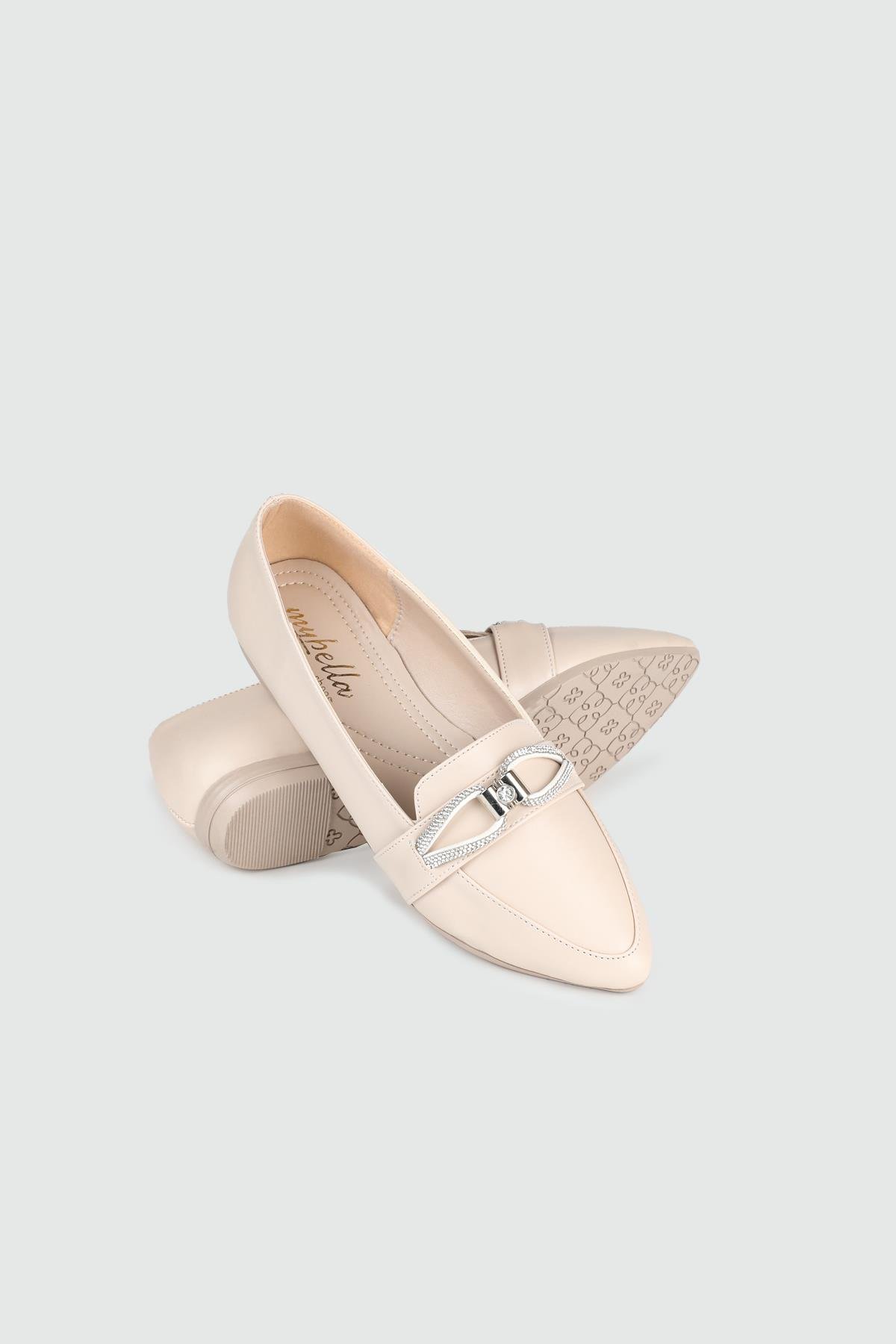 Sivri Burun Arkası Açık Fiyonklu Ten Kadın Ayakkabı ŞM-2010 Kadın Babet Carla Bella My Bella ŞM-2010 Kadın 25Y