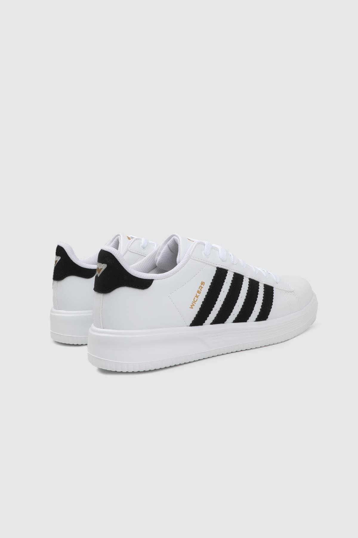 Sneakers Beyaz Siyah Unisex Spor Ayakkabı 2555 Unisex Günlük Spor Ayakkabı Wickers WİCKERS 25k 2555 UNİSEX