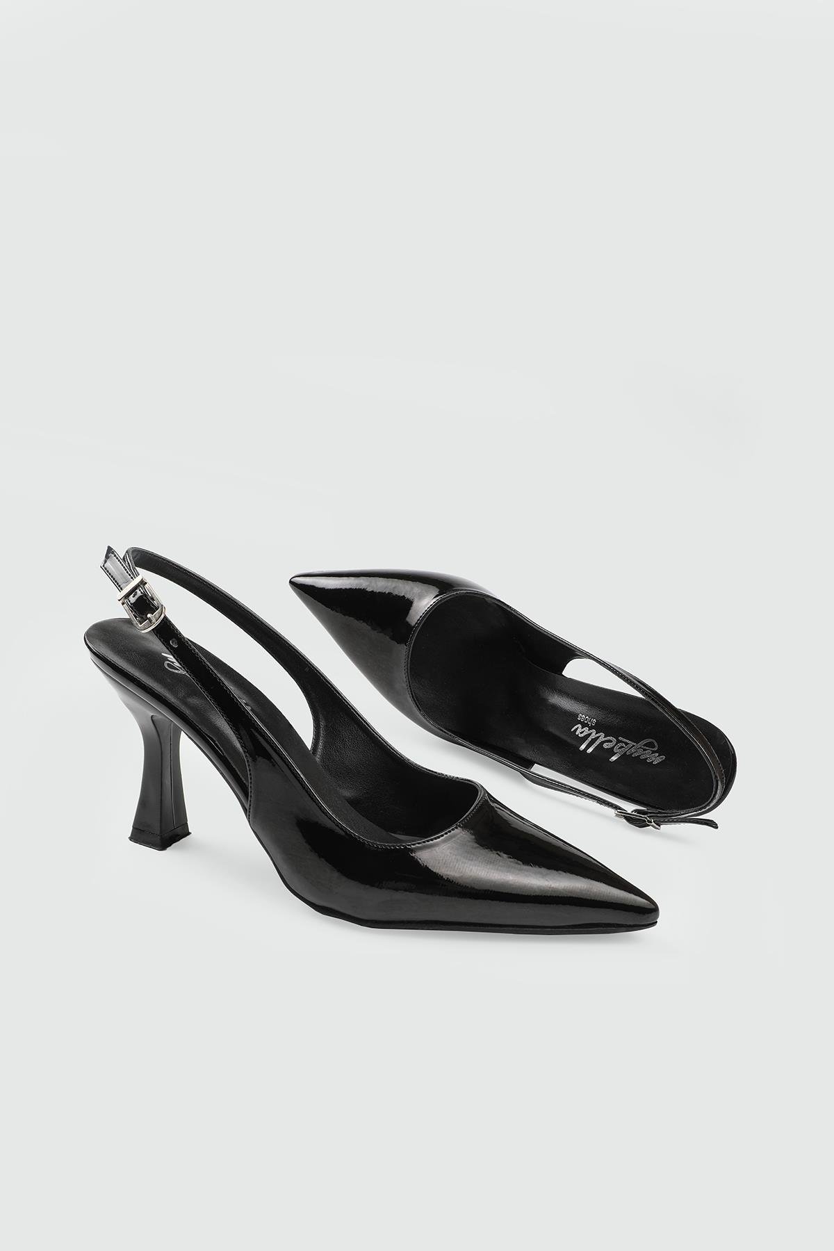 Stiletto Yüksek Topuklu Siyah Rugan Kadın Ayakkabı MS-YAS33 Kadın Yüksek Topuklu Carla Bella My Bella MS-YAS33 Kadın 25Y