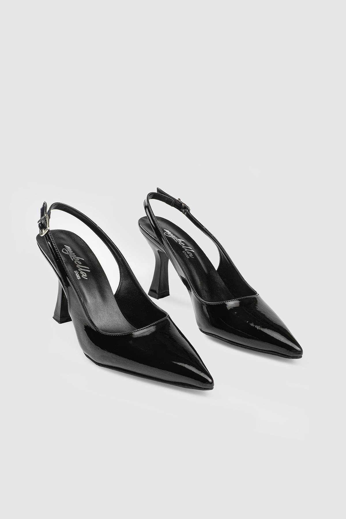 Stiletto Yüksek Topuklu Siyah Rugan Kadın Ayakkabı MS-YAS33 Kadın Yüksek Topuklu Carla Bella My Bella MS-YAS33 Kadın 25Y