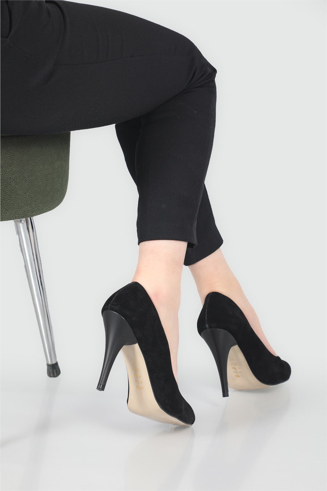 Stiletto Yüksek Topuklu Siyah Süet Kadın Ayakkabı Sitare 09 Kadın Yüksek Topuklu Carla Bella C BELLA SR-09-1 Kadın Stiletto