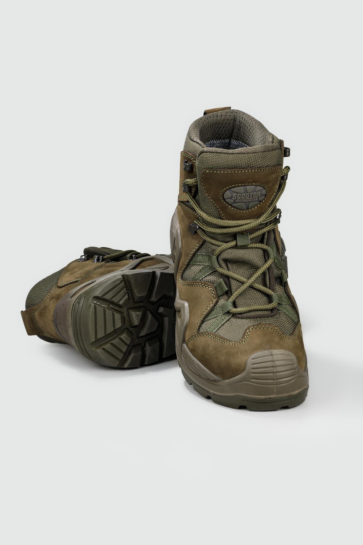 Su Geçirmez Nefes Alır Haki Nubuk Erkek Spor Ayakkabı 1492 Erkek Outdoor Scooter SCOOTER 1492 MER SU GÇRMZ BOT