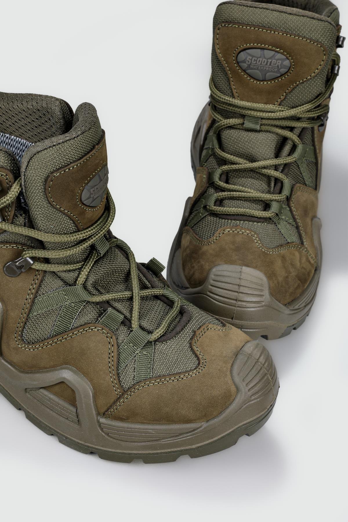 Su Geçirmez Nefes Alır Haki Nubuk Erkek Spor Ayakkabı 1492 Erkek Outdoor Scooter SCOOTER 1492 MER SU GÇRMZ BOT