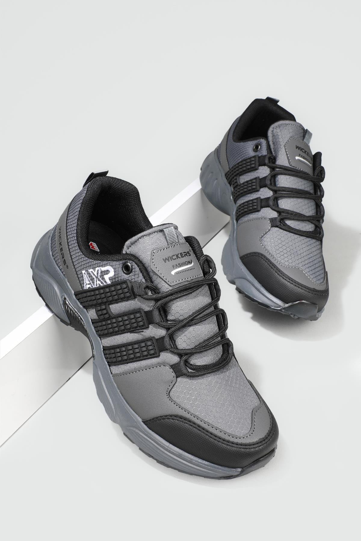 Su İtici Nefes Alır Füme Siyah Erkek Spor Ayakkabı 2393 Erkek Sneaker Wickers WİCKERS 2393 MER SPOR AYAK