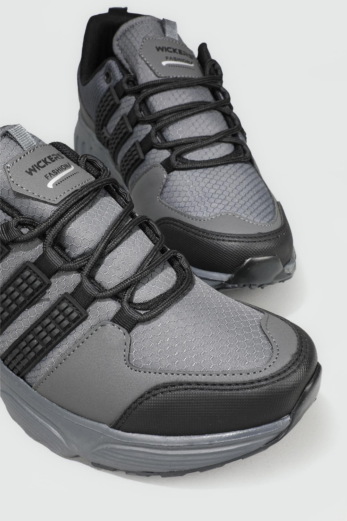 Su İtici Nefes Alır Füme Siyah Erkek Spor Ayakkabı 2393 Erkek Sneaker Wickers WİCKERS 2393 MER SPOR AYAK