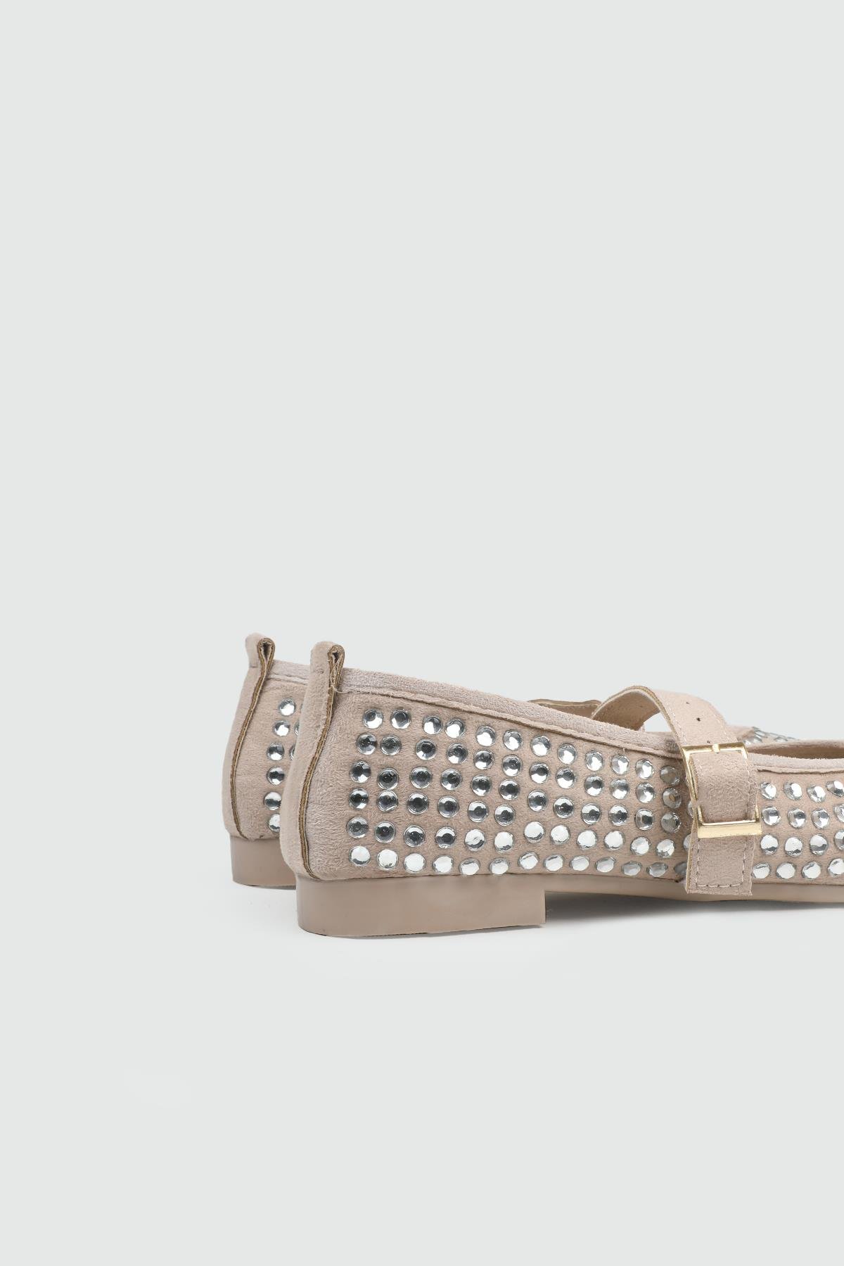 Taşlı Babet Bej Gümüş Taşlı Kadın Babet HS-167 Kadın Babet MyBella My Bella HS-167  Kadın 25Y