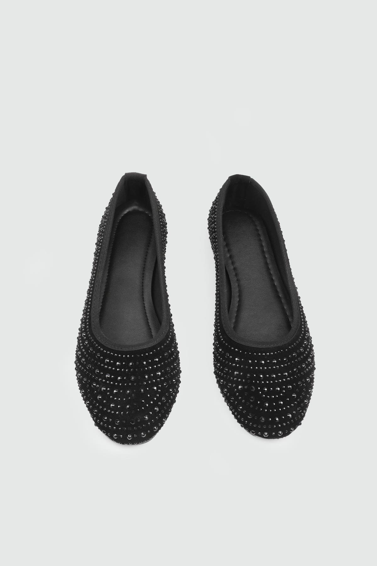 Taşlı Babet Siyah Kadın Ayakkabı SDY-116-038 Kadın Babet MyBella My Bella SDY-116-038 Kadın 25Y