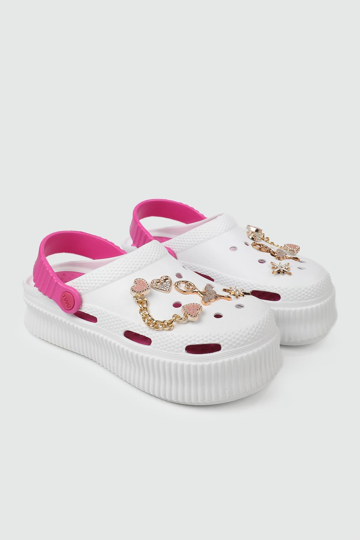 Taşlı Beyaz Kadın Terlik TW312 Kadın Günlük Terlik Twingo TWİNGO 312 Taşlı 24Y