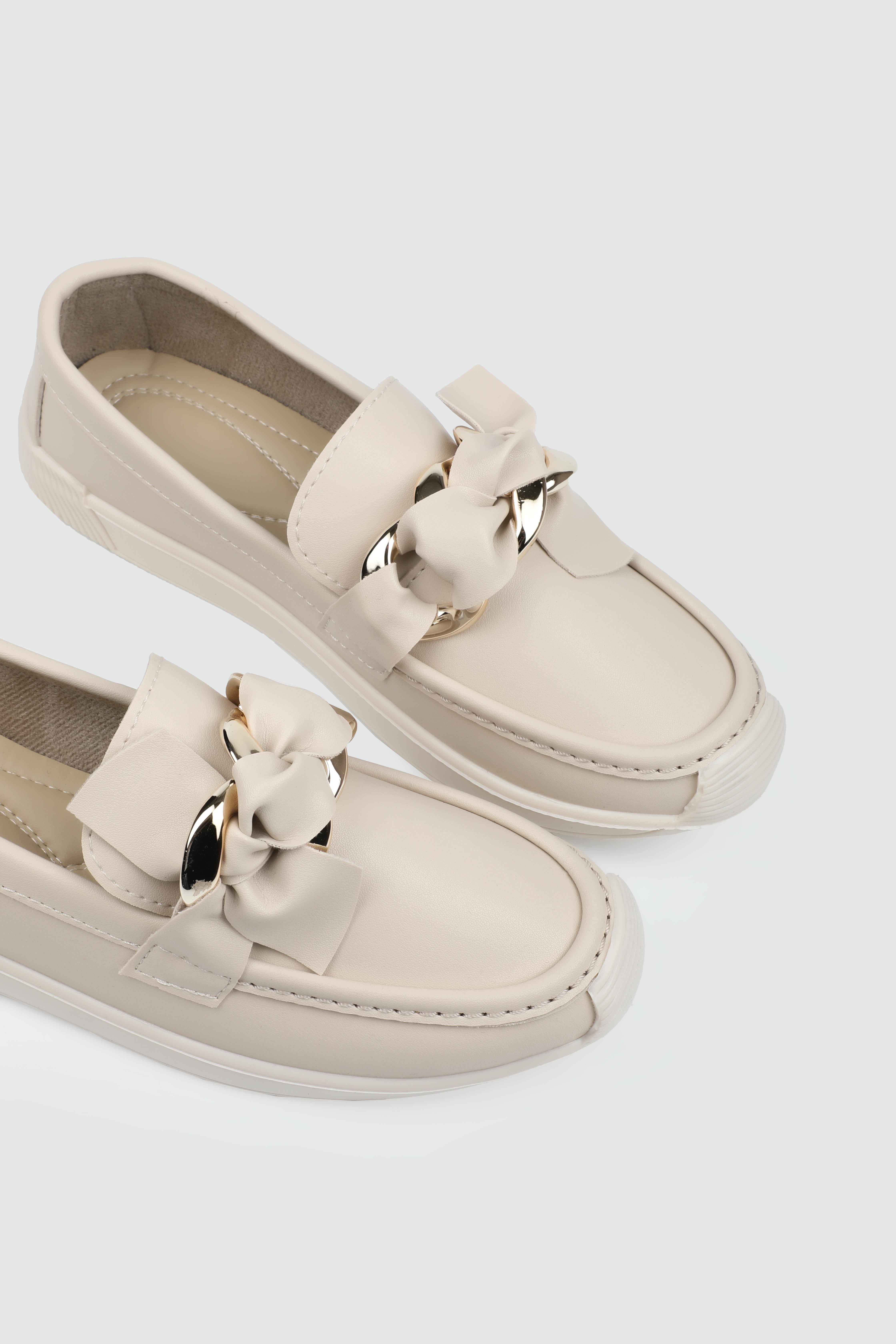 Tokalı Üç Biyeli Bej Kadın Ayakkabı MH-057 Kadın Günlük Ayakkabı MyBella MY BELLA MH-057 Kadın 24Y