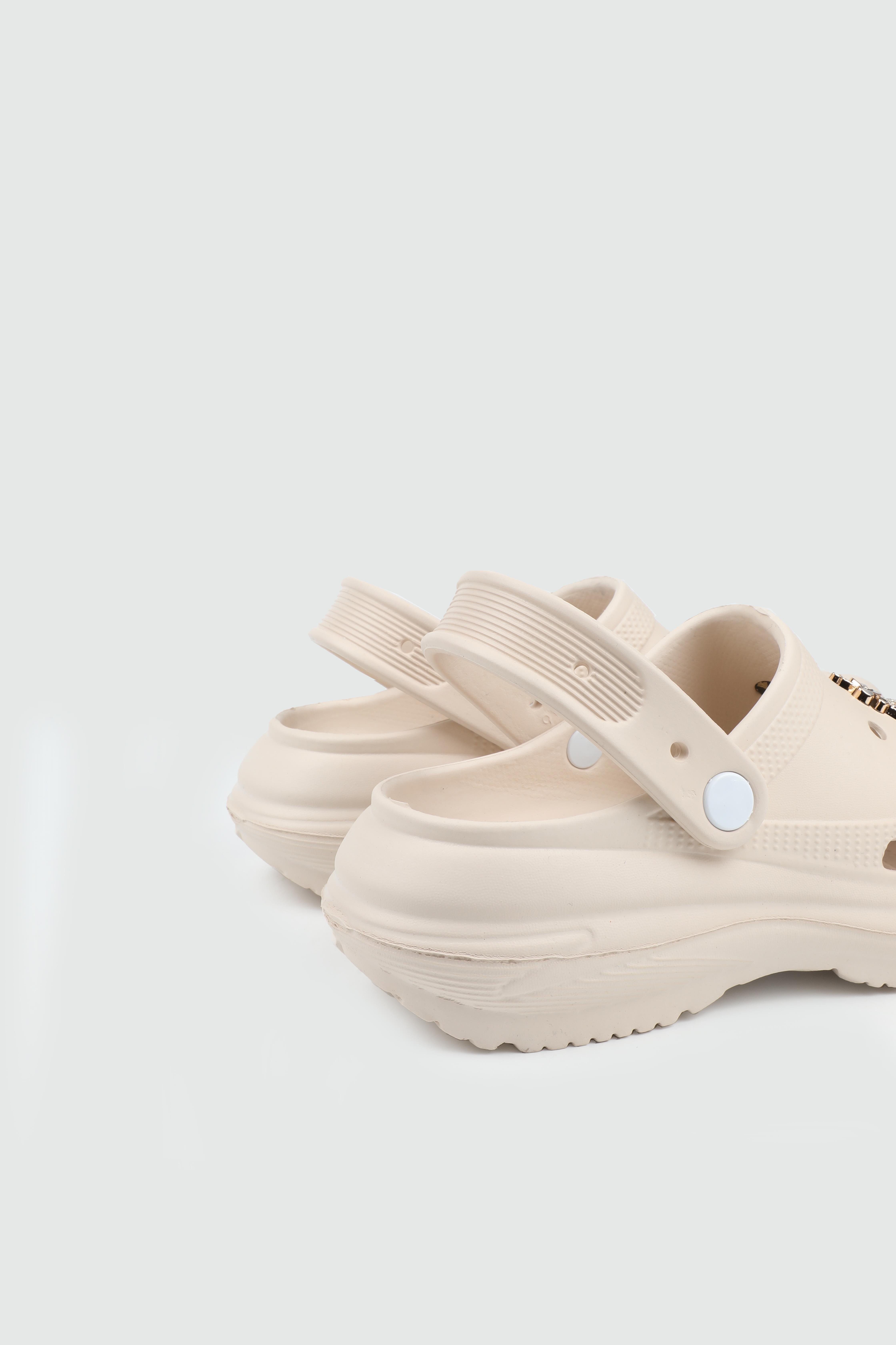 Tokalı Yüksek Taban Ekru Günlük Rahat TWİNGO 210 Kadın Crocs Terlik Twingo TWİNGO 25Y 210 GAR TAŞLI