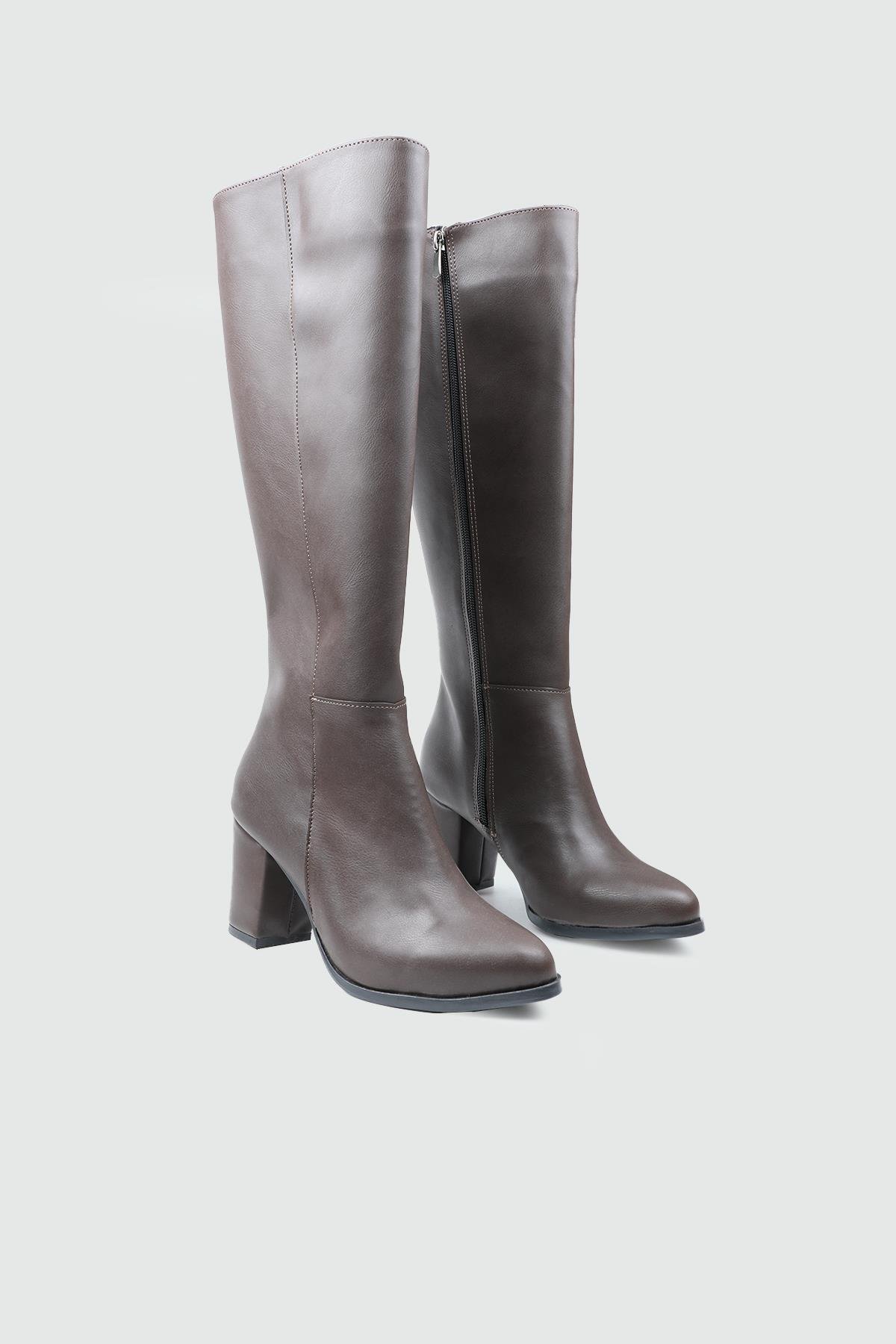 Topuklu Fermuarlı Çizme Kahve Kadın Bot My Bella AMS-500 Kadın Günlük Conford Bot MY BELLA My Bella AMS-500 Kadın 25K