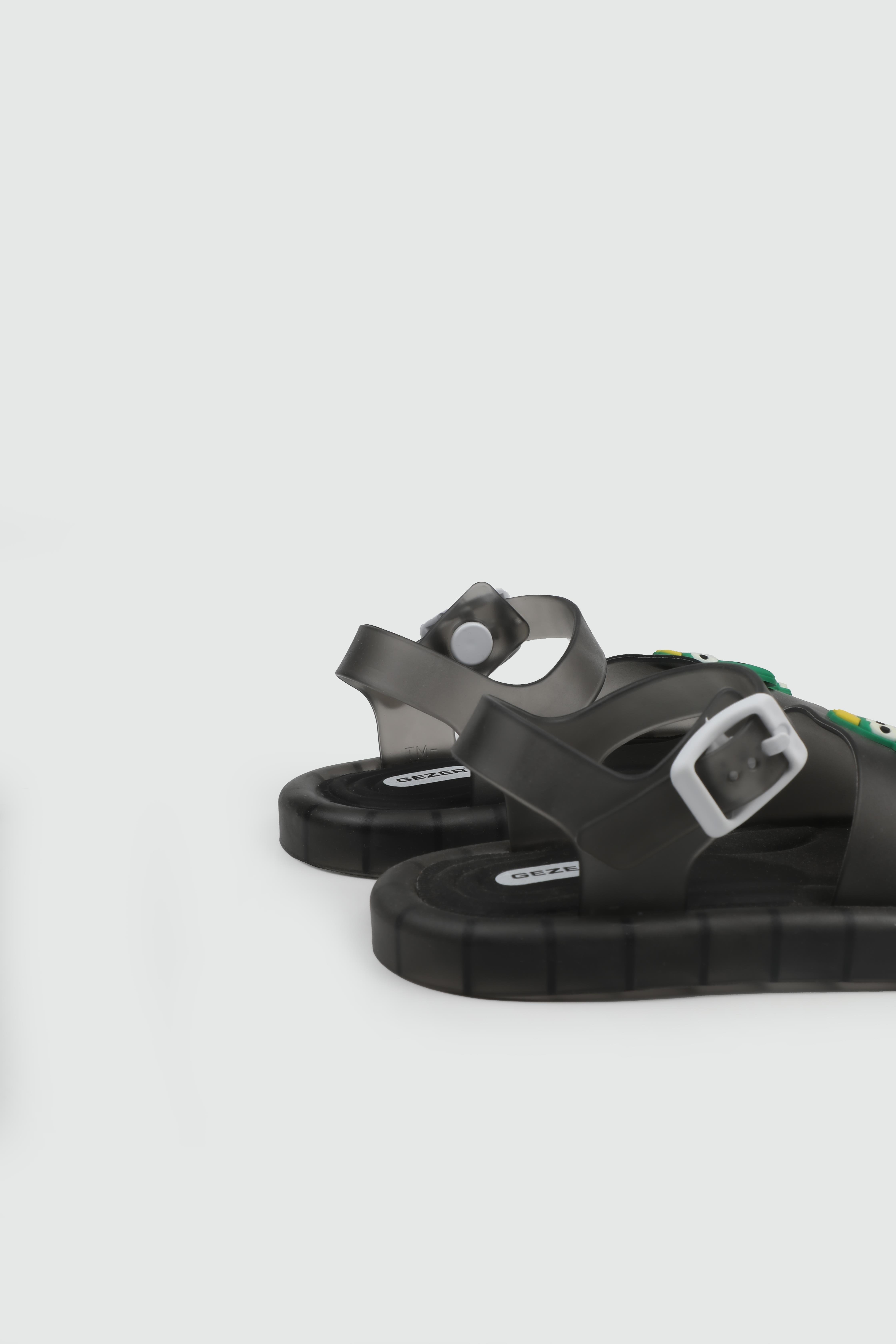 Yandan Tokalı Siyah Siyah Bebe Sandalet GEZER 0211 Çocuk Sandalet Gezer GEZER 0211 KAYROKA PATİK